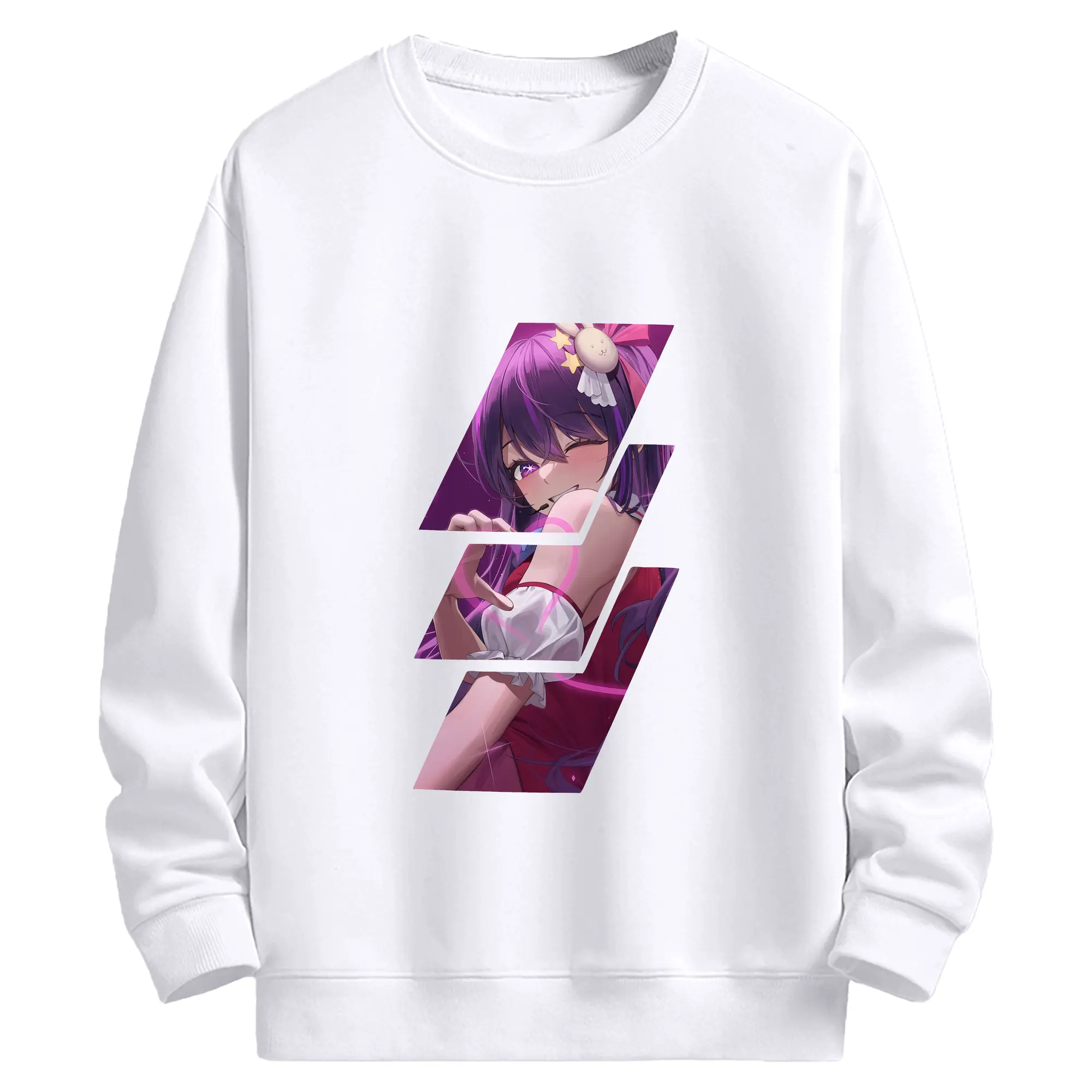 推しの子 グッズ,星野アイ - 高品質 クルーネック スウェット ・ コットン59％ ポリエステル41％ ・ ユニセックス 長袖 トレーナー ・ カジュアル デイリー スポーツ 散歩用