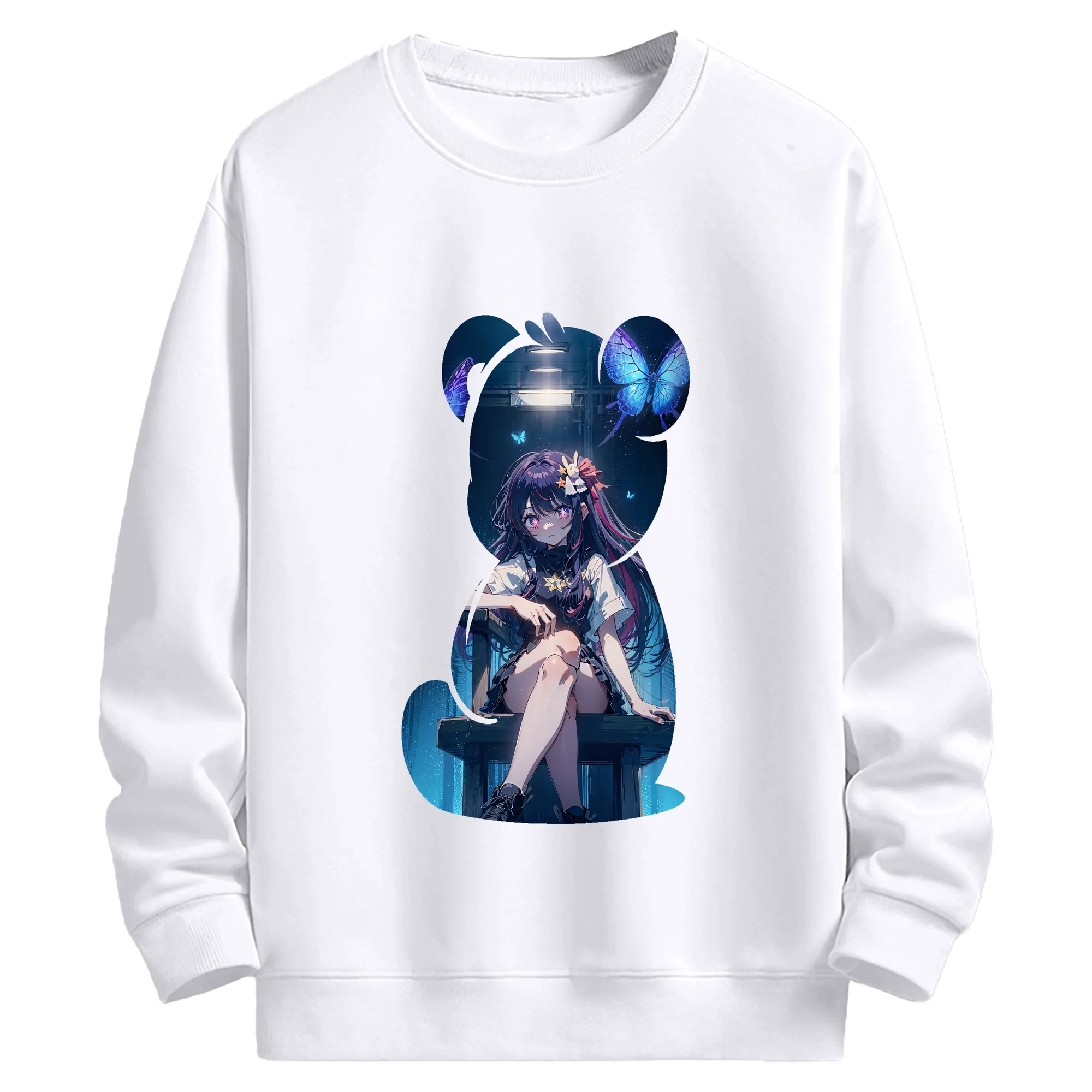 推しの子 グッズ,星野アイ - 高品質 クルーネック スウェット ・ コットン59％ ポリエステル41％ ・ ユニセックス 長袖 トレーナー ・ カジュアル デイリー スポーツ 散歩用