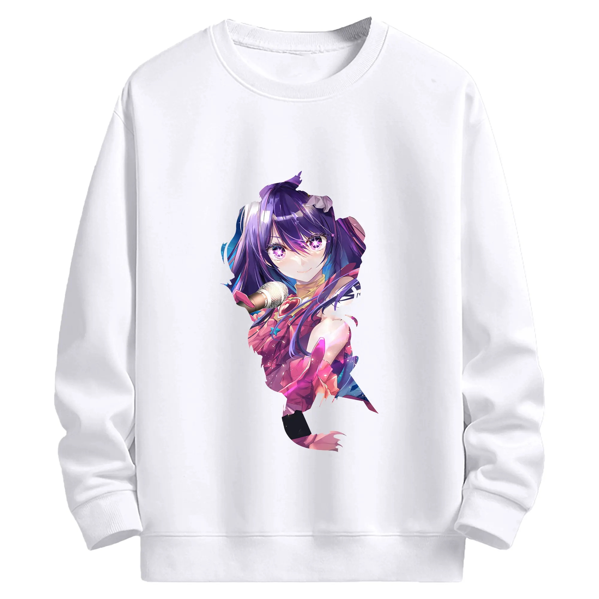 推しの子 グッズ,星野アイ - 高品質 クルーネック スウェット ・ コットン59％ ポリエステル41％ ・ ユニセックス 長袖 トレーナー ・ カジュアル デイリー スポーツ 散歩用