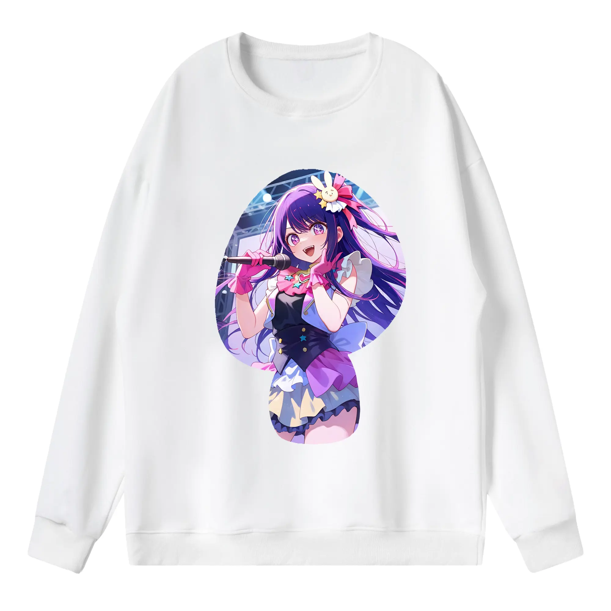 推しの子 グッズ,星野アイ - 薄手 クルーネック スウェット 裏毛260g · ポリエステル 春秋向け カジュアル 男女兼用 · トレーナー デイリー スポーツ 散歩に最適