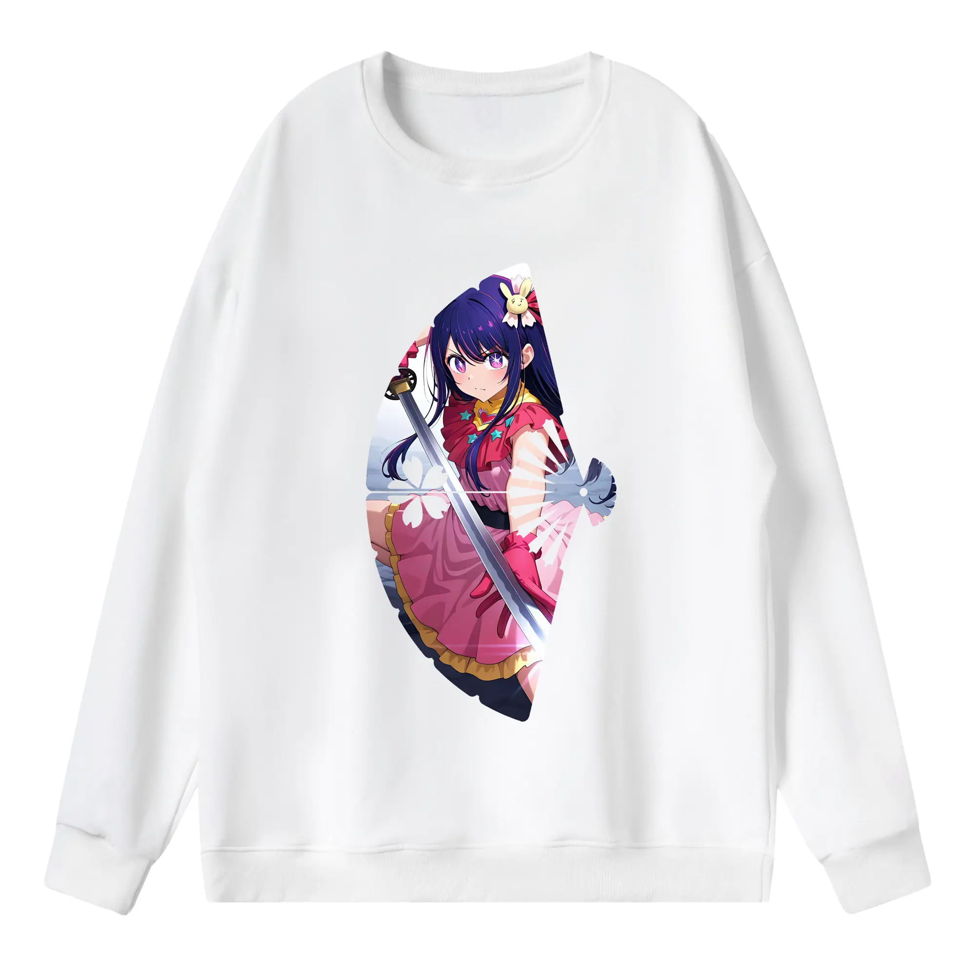 推しの子 グッズ,星野アイ - 薄手 クルーネック スウェット 裏毛260g · ポリエステル 春秋向け カジュアル 男女兼用 · トレーナー デイリー スポーツ 散歩に最適