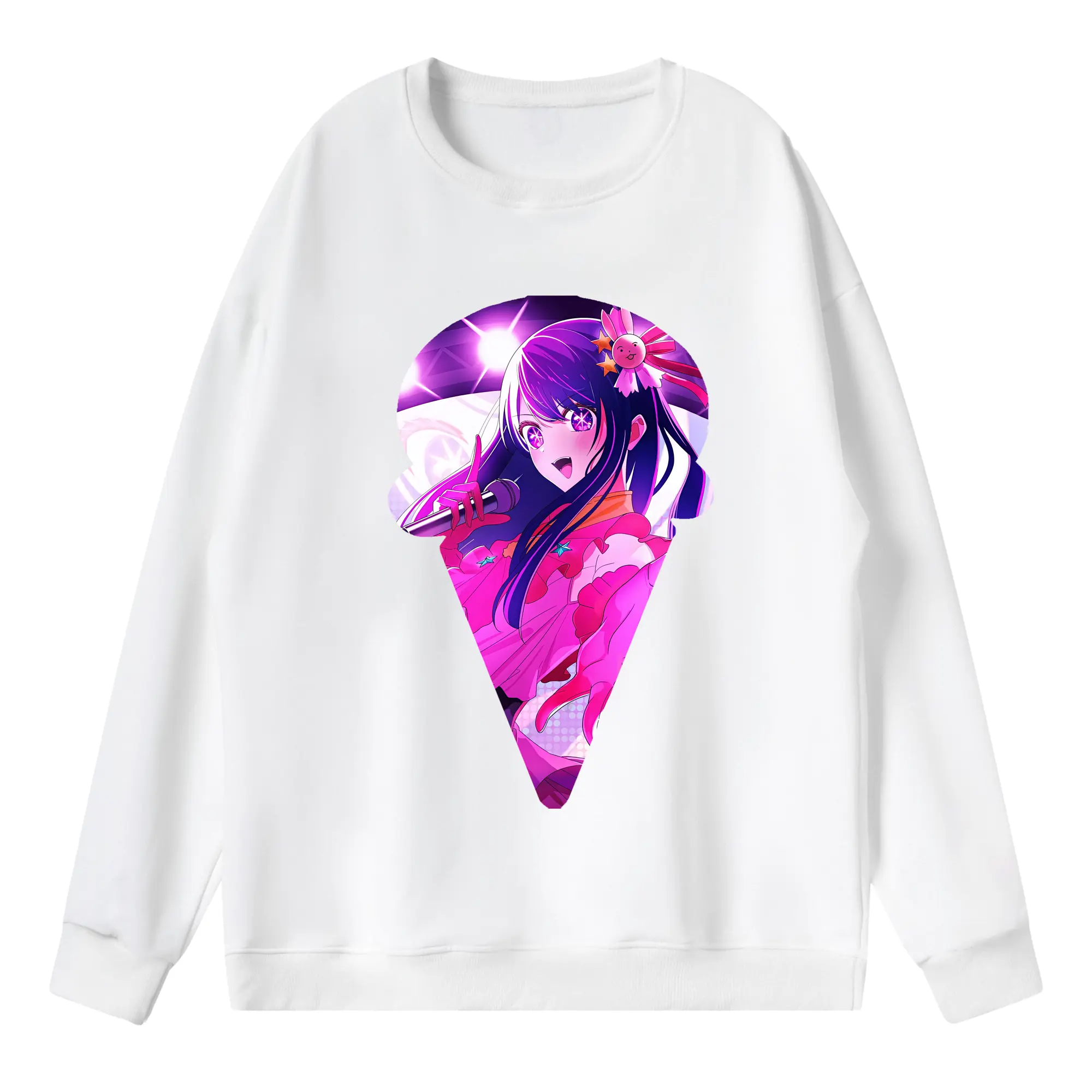 推しの子 グッズ,星野アイ - 薄手 クルーネック スウェット 裏毛260g · ポリエステル 春秋向け カジュアル 男女兼用 · トレーナー デイリー スポーツ 散歩に最適