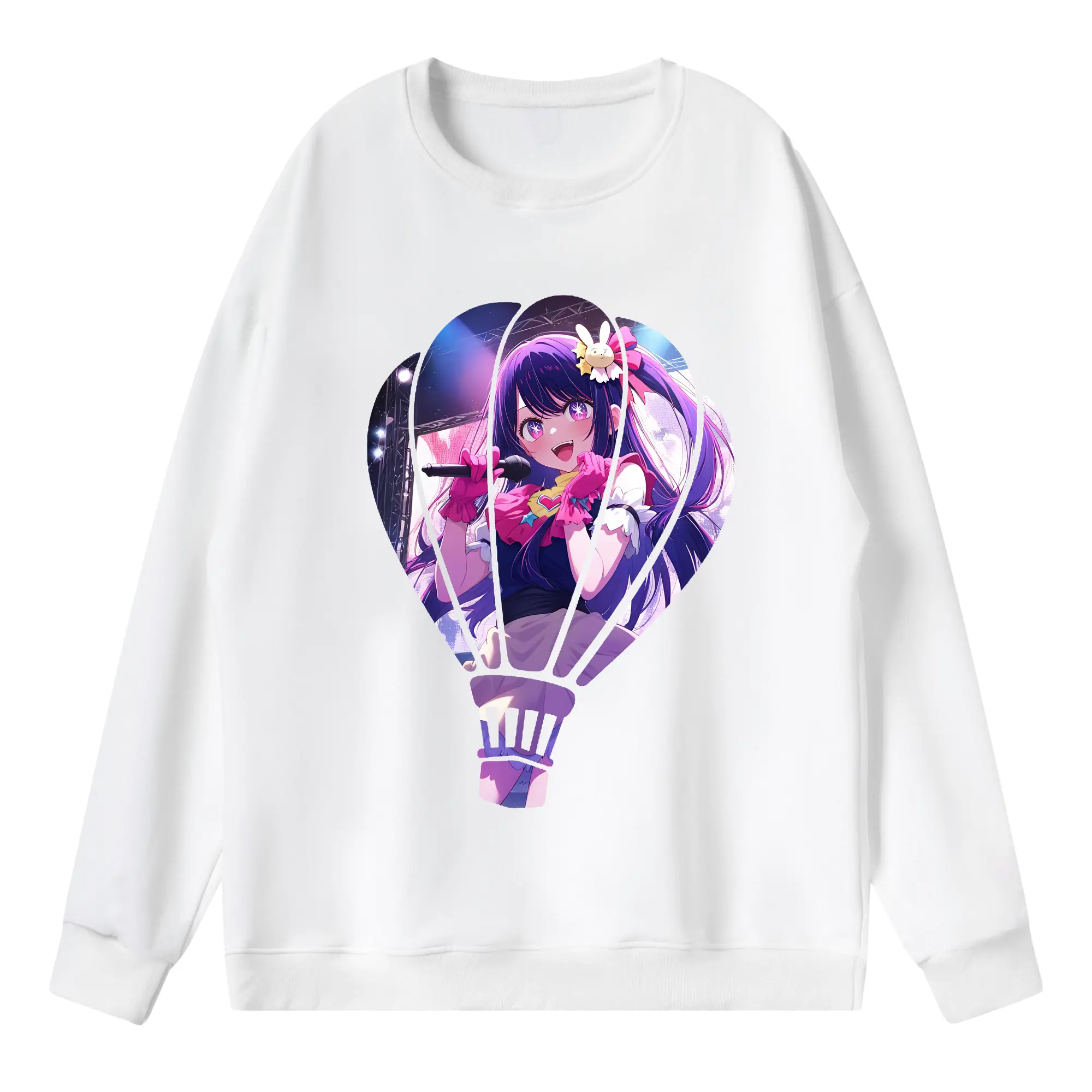 推しの子 グッズ,星野アイ - 薄手 クルーネック スウェット 裏毛260g · ポリエステル 春秋向け カジュアル 男女兼用 · トレーナー デイリー スポーツ 散歩に最適