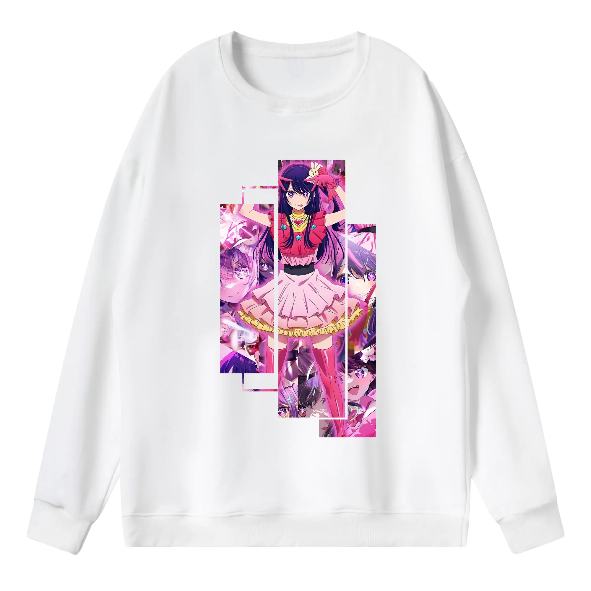 推しの子 グッズ,星野アイ - 薄手 クルーネック スウェット 裏毛260g · ポリエステル 春秋向け カジュアル 男女兼用 · トレーナー デイリー スポーツ 散歩に最適