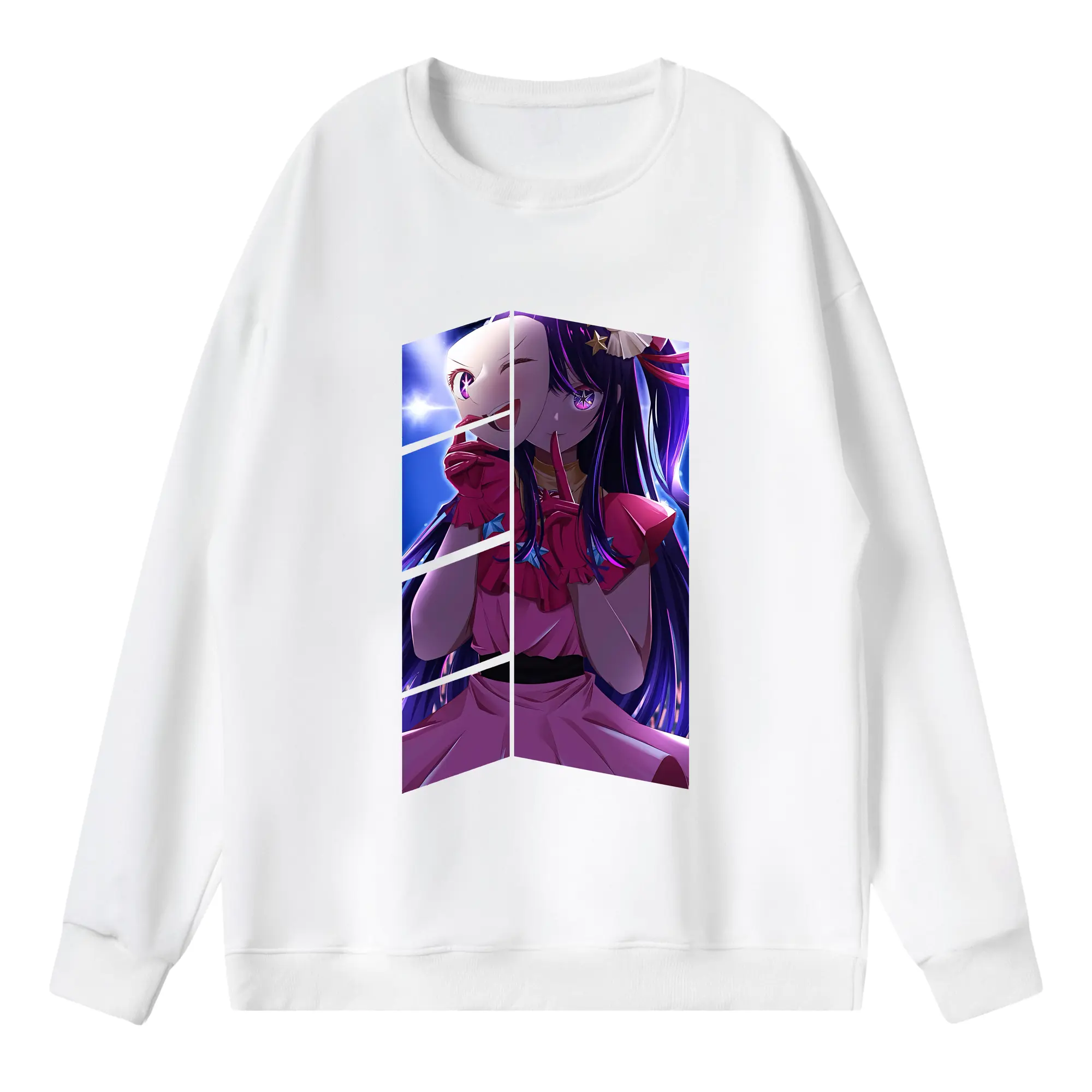 推しの子 グッズ,星野アイ - 薄手 クルーネック スウェット 裏毛260g · ポリエステル 春秋向け カジュアル 男女兼用 · トレーナー デイリー スポーツ 散歩に最適