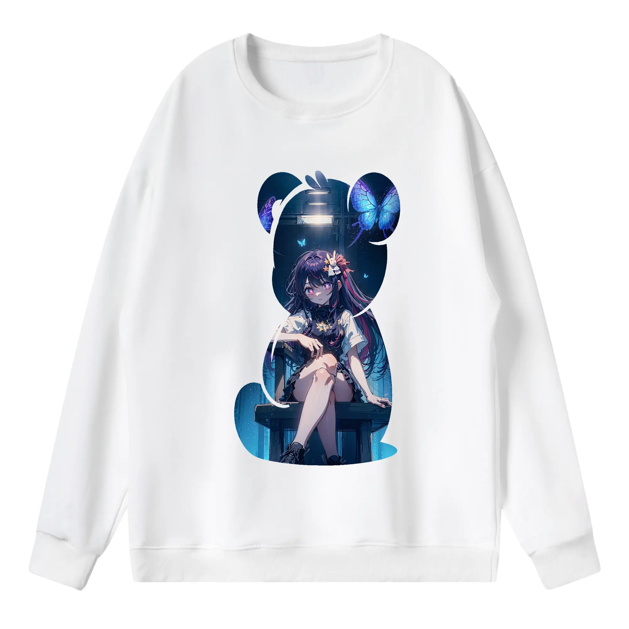 推しの子 グッズ,星野アイ - 薄手 クルーネック スウェット 裏毛260g · ポリエステル 春秋向け カジュアル 男女兼用 · トレーナー デイリー スポーツ 散歩に最適