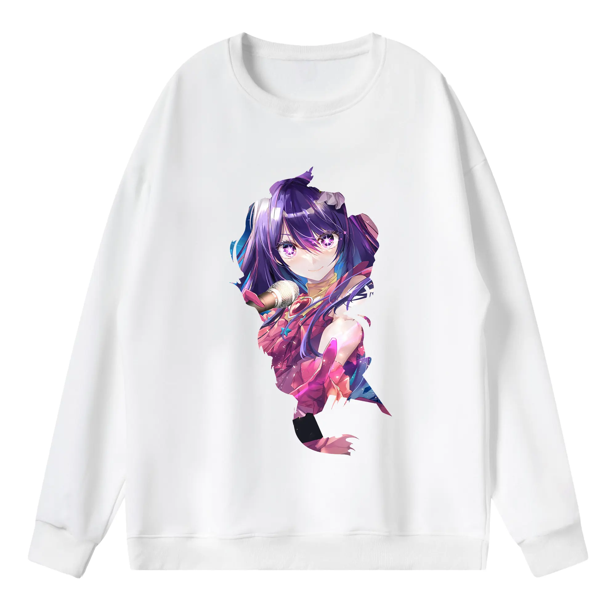 推しの子 グッズ,星野アイ - 薄手 クルーネック スウェット 裏毛260g · ポリエステル 春秋向け カジュアル 男女兼用 · トレーナー デイリー スポーツ 散歩に最適