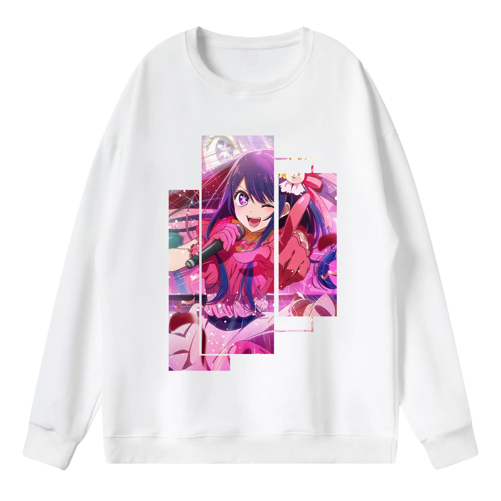 推しの子 グッズ,星野アイ - 薄手 クルーネック スウェット 裏毛260g · ポリエステル 春秋向け カジュアル 男女兼用 · トレーナー デイリー スポーツ 散歩に最適