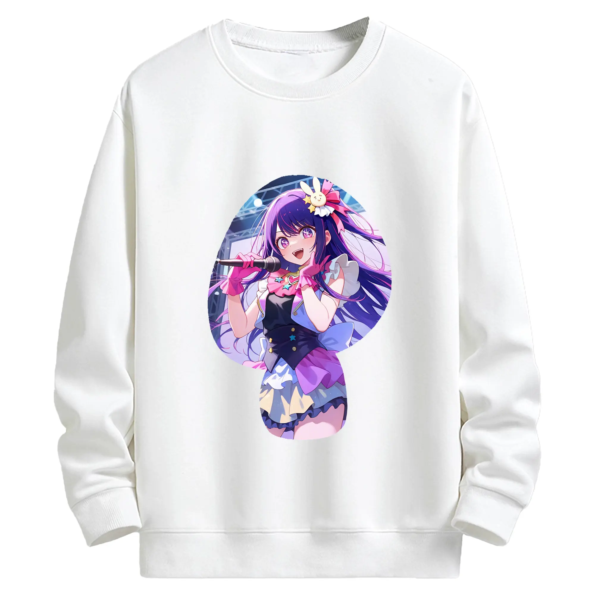 推しの子 グッズ,星野アイ - キッズ クルーネックスウェットシャツ ・ フロントプリント ・ 綿80％ ポリエステル20％ ・ 快適 通学 スポーツ 日常使い お散歩用