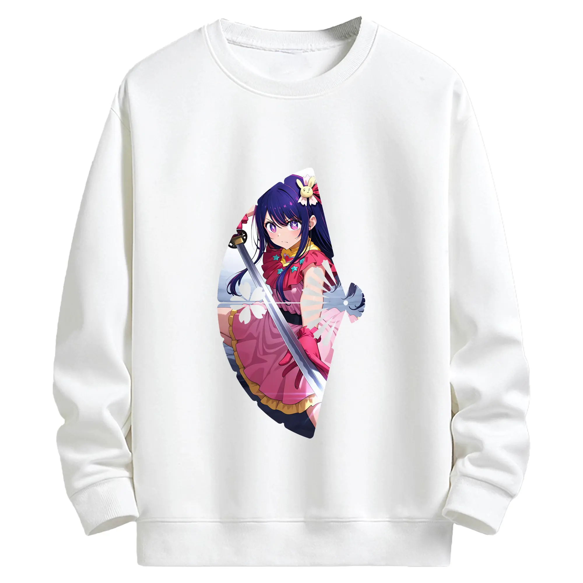 推しの子 グッズ,星野アイ - キッズ クルーネックスウェットシャツ ・ フロントプリント ・ 綿80％ ポリエステル20％ ・ 快適 通学 スポーツ 日常使い お散歩用