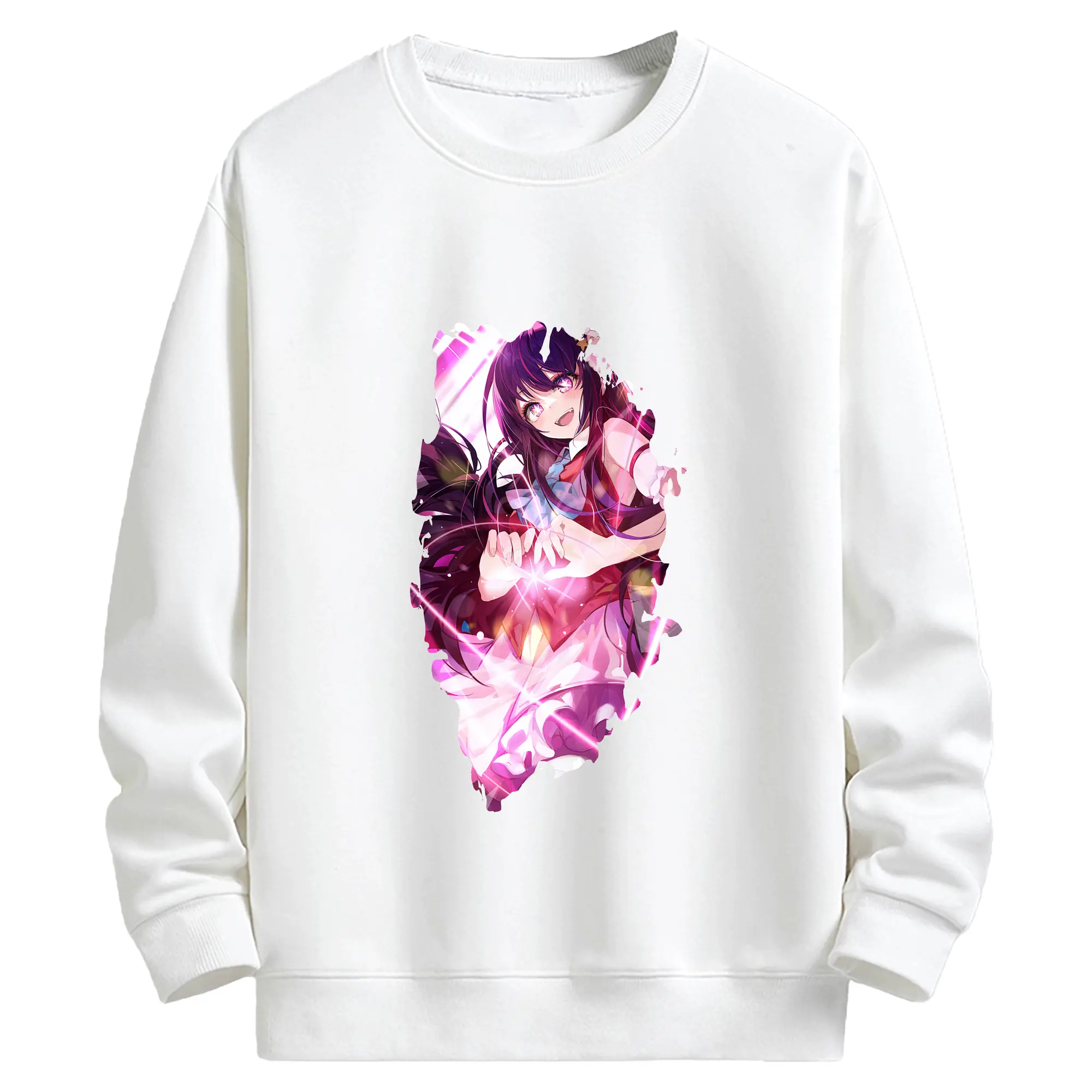 推しの子 グッズ,星野アイ - キッズ クルーネックスウェットシャツ ・ フロントプリント ・ 綿80％ ポリエステル20％ ・ 快適 通学 スポーツ 日常使い お散歩用