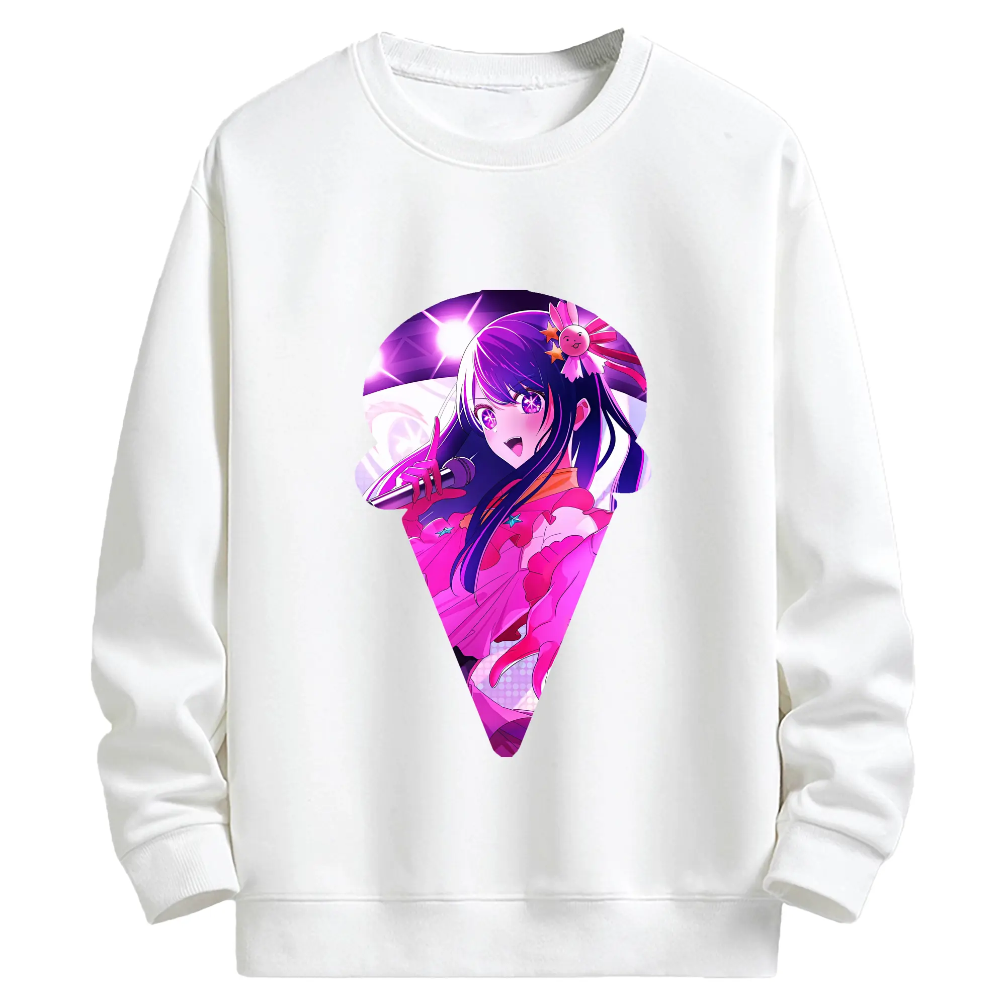 推しの子 グッズ,星野アイ - キッズ クルーネックスウェットシャツ ・ フロントプリント ・ 綿80％ ポリエステル20％ ・ 快適 通学 スポーツ 日常使い お散歩用