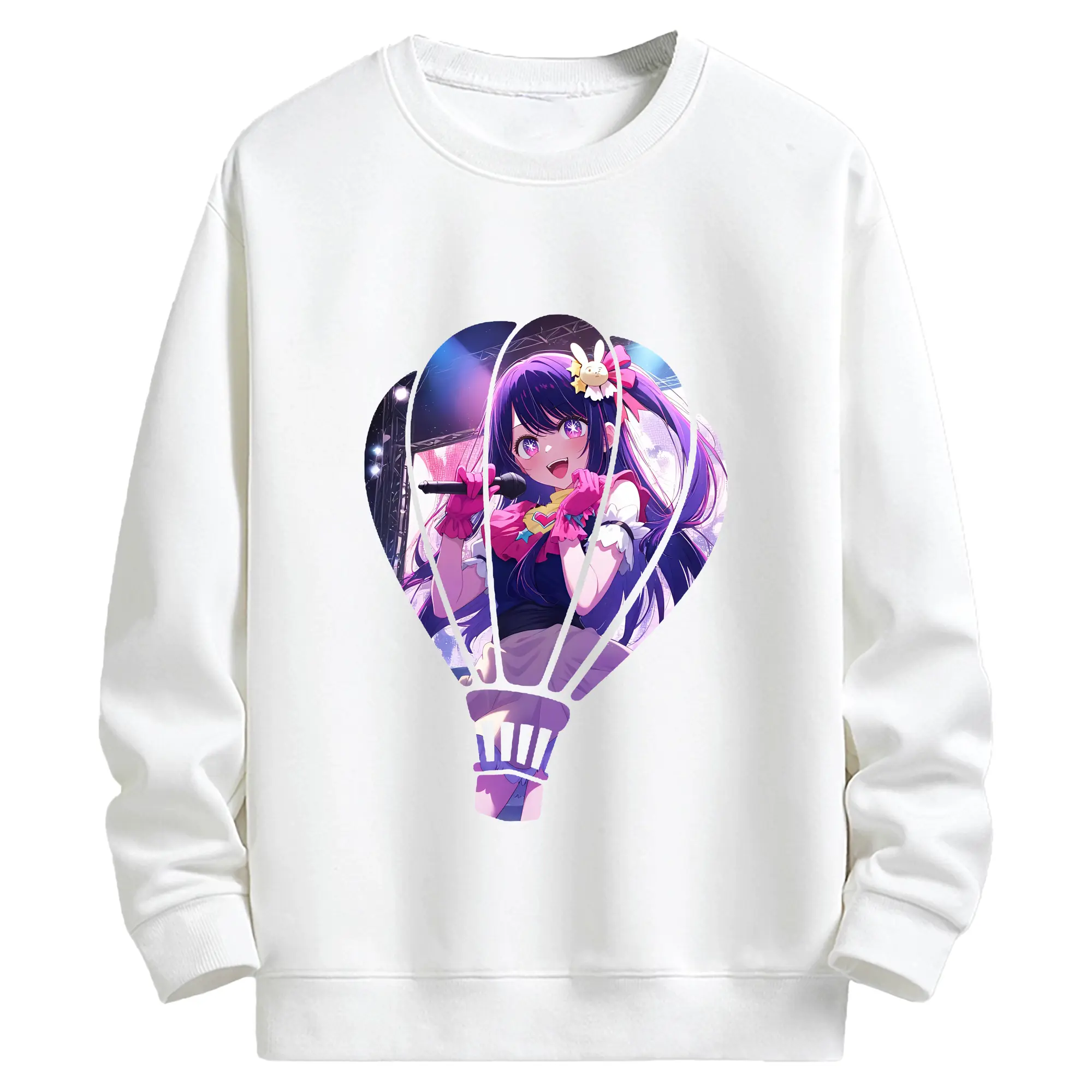 推しの子 グッズ,星野アイ - キッズ クルーネックスウェットシャツ ・ フロントプリント ・ 綿80％ ポリエステル20％ ・ 快適 通学 スポーツ 日常使い お散歩用