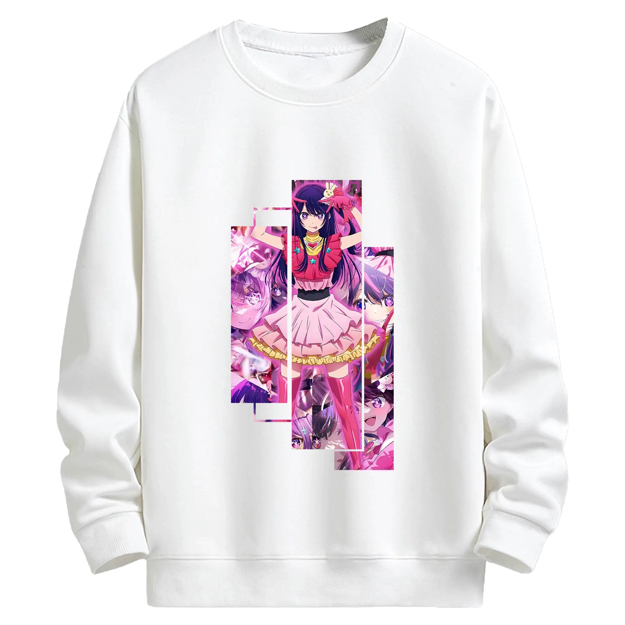 推しの子 グッズ,星野アイ - キッズ クルーネックスウェットシャツ ・ フロントプリント ・ 綿80％ ポリエステル20％ ・ 快適 通学 スポーツ 日常使い お散歩用