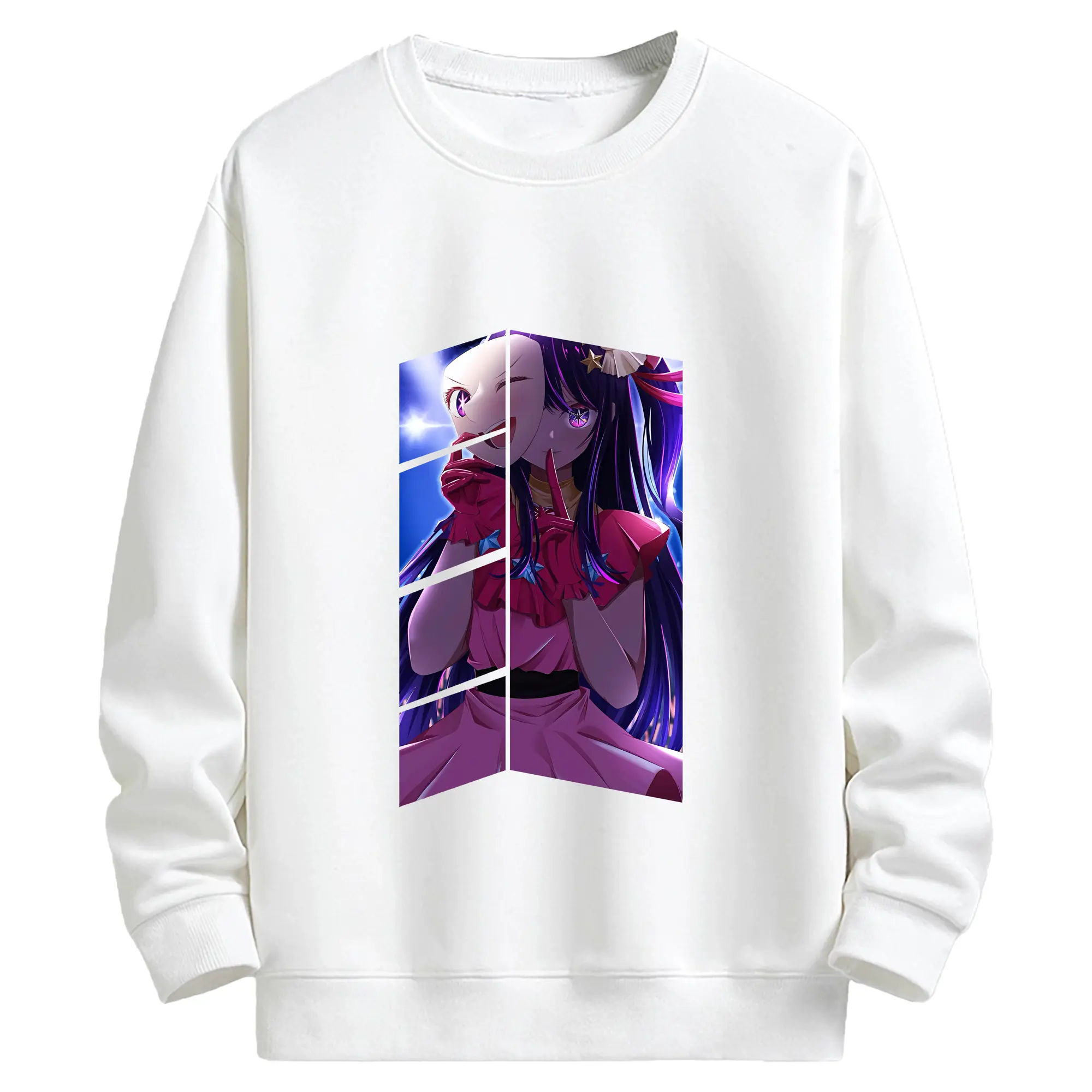 推しの子 グッズ,星野アイ - キッズ クルーネックスウェットシャツ ・ フロントプリント ・ 綿80％ ポリエステル20％ ・ 快適 通学 スポーツ 日常使い お散歩用