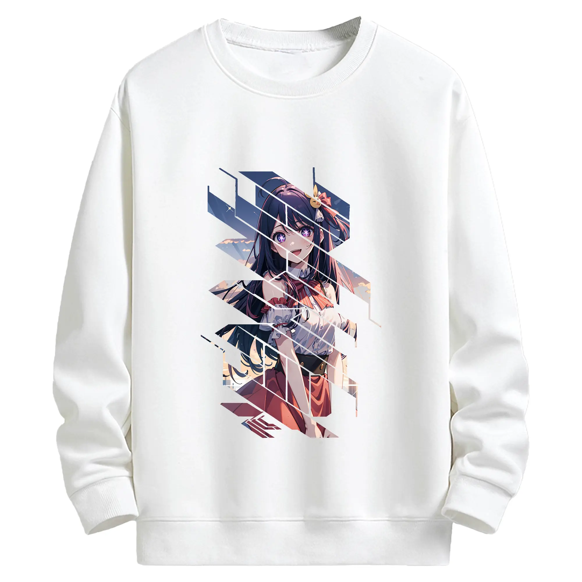 推しの子 グッズ,星野アイ - キッズ クルーネックスウェットシャツ ・ フロントプリント ・ 綿80％ ポリエステル20％ ・ 快適 通学 スポーツ 日常使い お散歩用