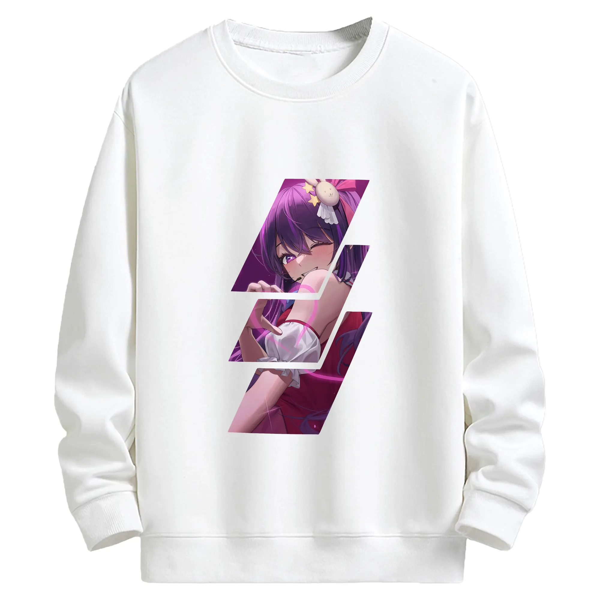 推しの子 グッズ,星野アイ - キッズ クルーネックスウェットシャツ ・ フロントプリント ・ 綿80％ ポリエステル20％ ・ 快適 通学 スポーツ 日常使い お散歩用