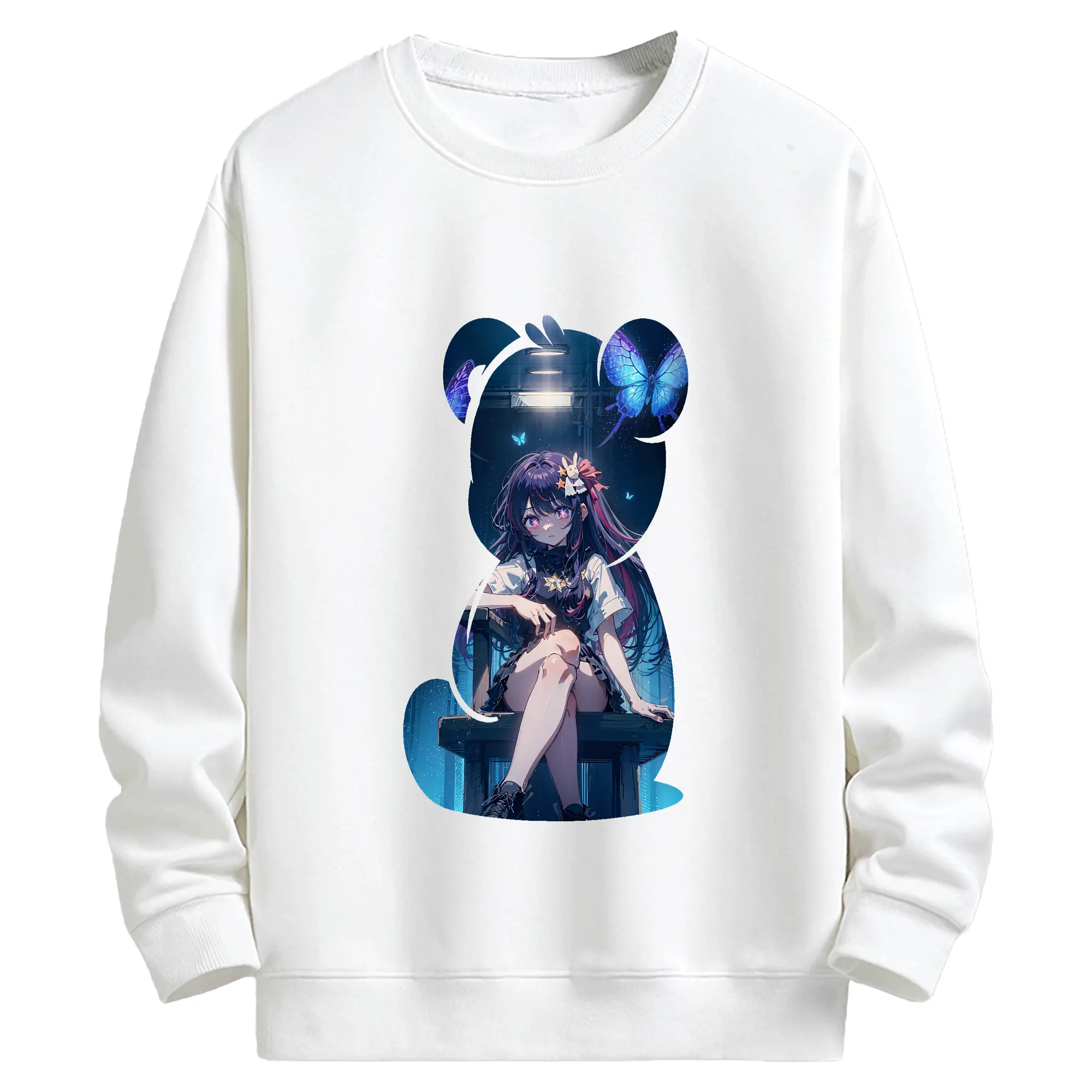 推しの子 グッズ,星野アイ - キッズ クルーネックスウェットシャツ ・ フロントプリント ・ 綿80％ ポリエステル20％ ・ 快適 通学 スポーツ 日常使い お散歩用