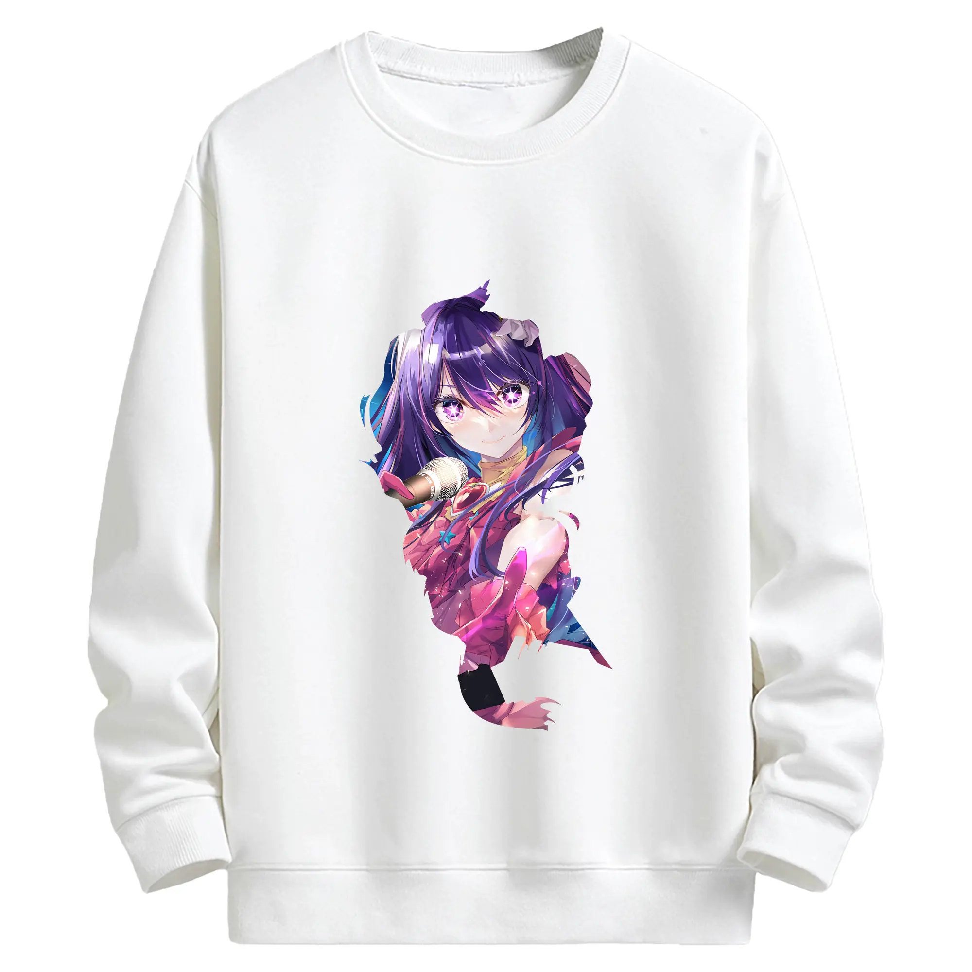 推しの子 グッズ,星野アイ - キッズ クルーネックスウェットシャツ ・ フロントプリント ・ 綿80％ ポリエステル20％ ・ 快適 通学 スポーツ 日常使い お散歩用