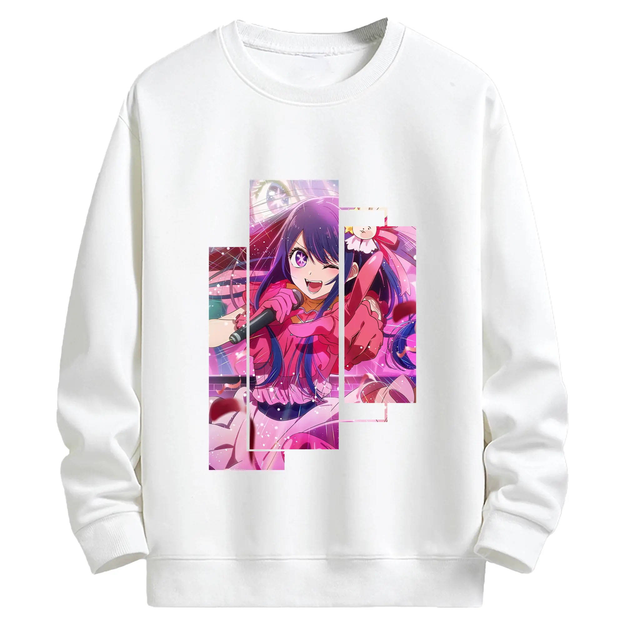 推しの子 グッズ,星野アイ - キッズ クルーネックスウェットシャツ ・ フロントプリント ・ 綿80％ ポリエステル20％ ・ 快適 通学 スポーツ 日常使い お散歩用