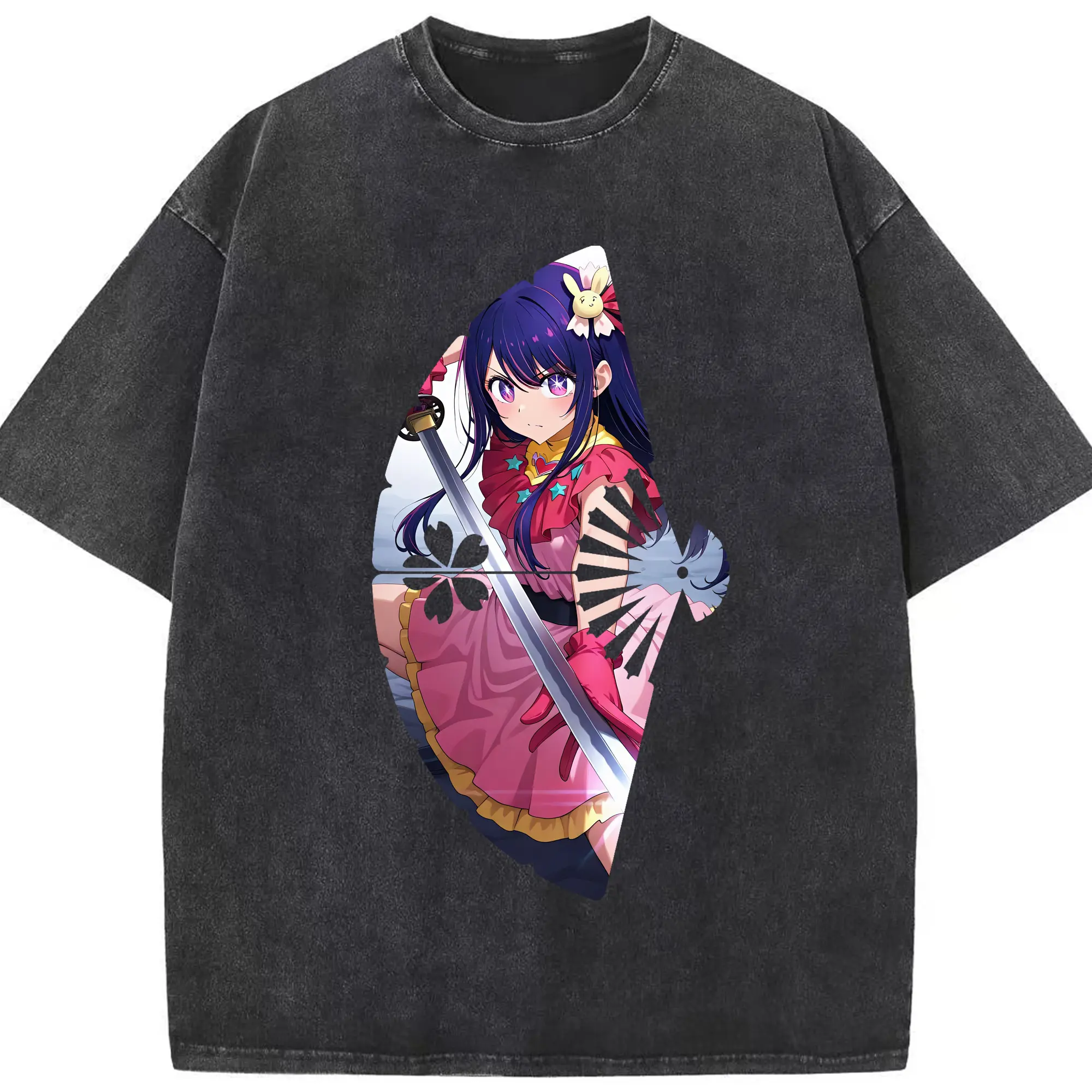 推しの子 グッズ,星野アイ - 綿100％ ヴィンテージ風 半袖Tシャツ ・ フロントプリント ・ 柔らか肌触り ・ 通気性 快適 ・ スポーツ カジュアル 外出用