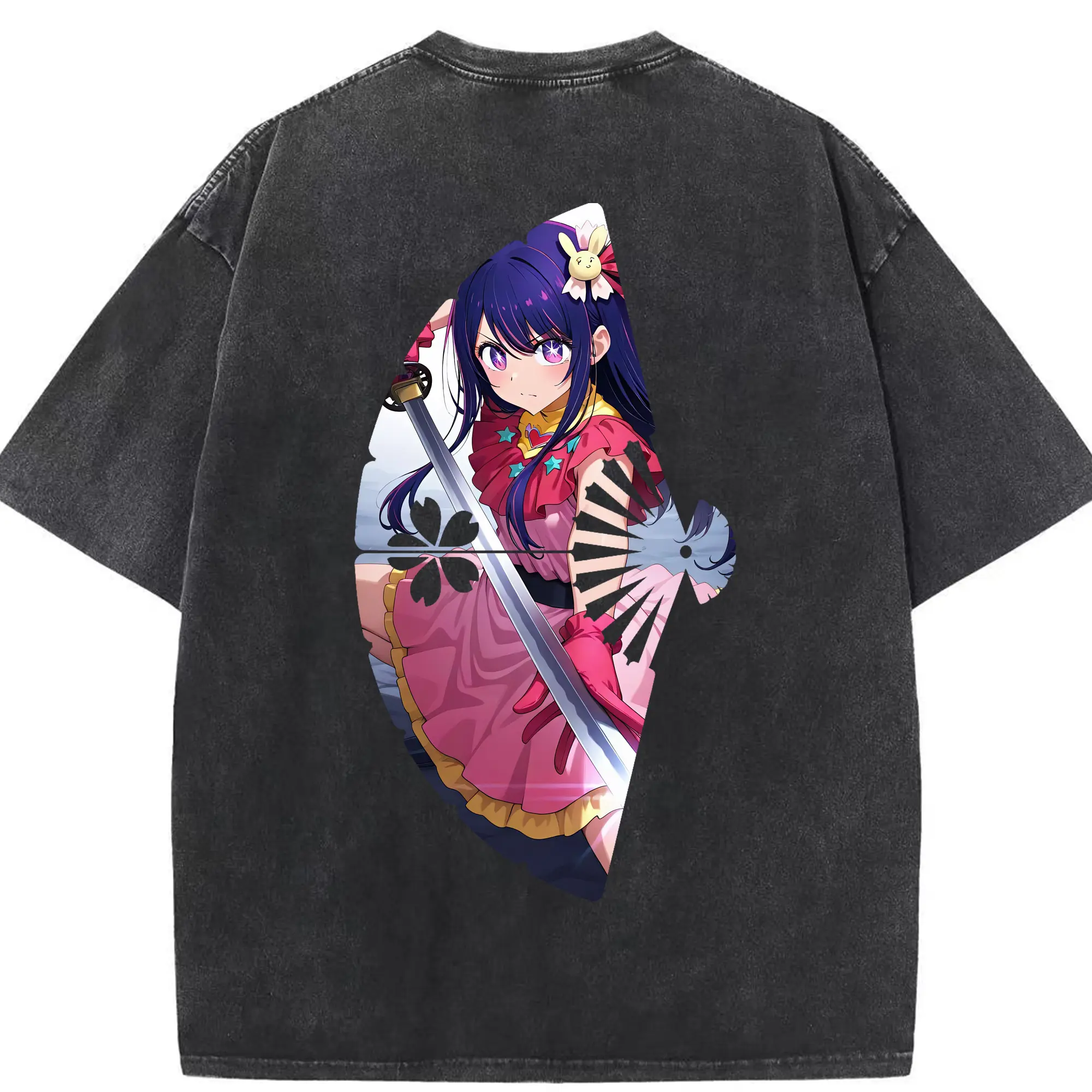 推しの子 グッズ,星野アイ - 綿100％ ヴィンテージ風 半袖Tシャツ ・ 背面プリント ・ 柔らか肌触り ・ 通気性 快適 ・ スポーツ カジュアル 外出用