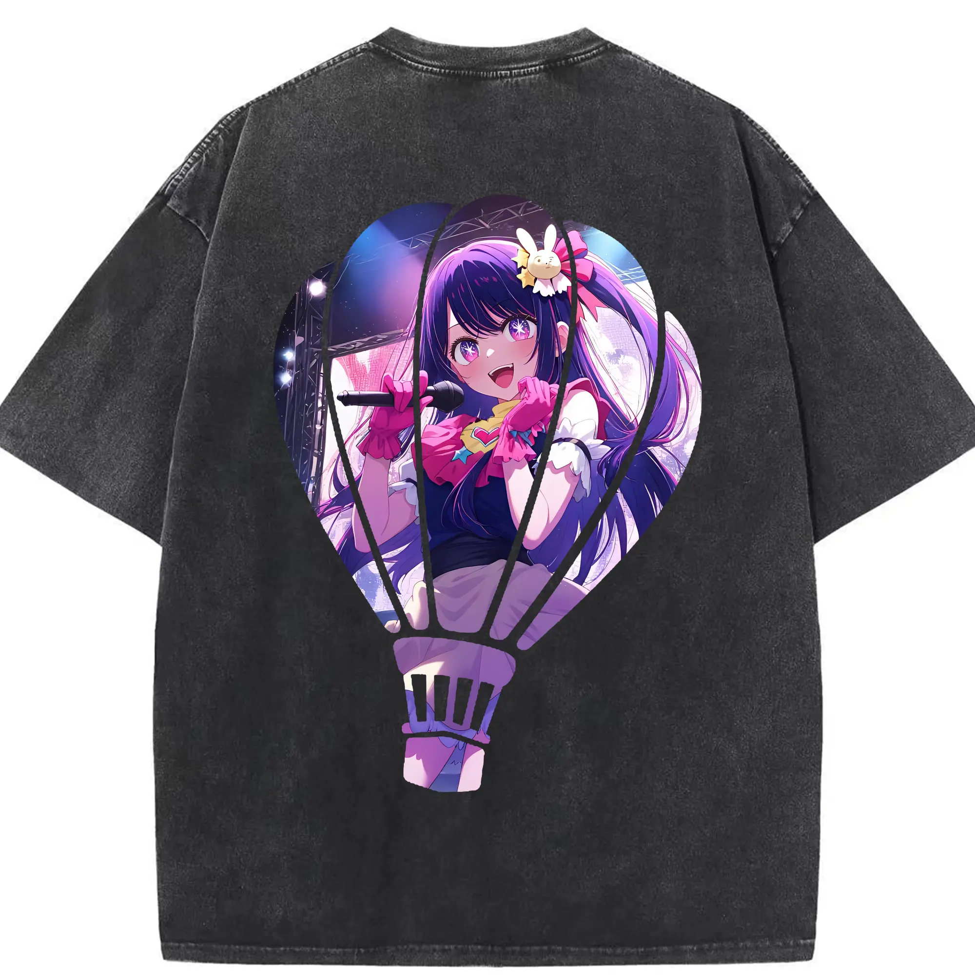 推しの子 グッズ,星野アイ - 綿100％ ヴィンテージ風 半袖Tシャツ ・ 背面プリント ・ 柔らか肌触り ・ 通気性 快適 ・ スポーツ カジュアル 外出用