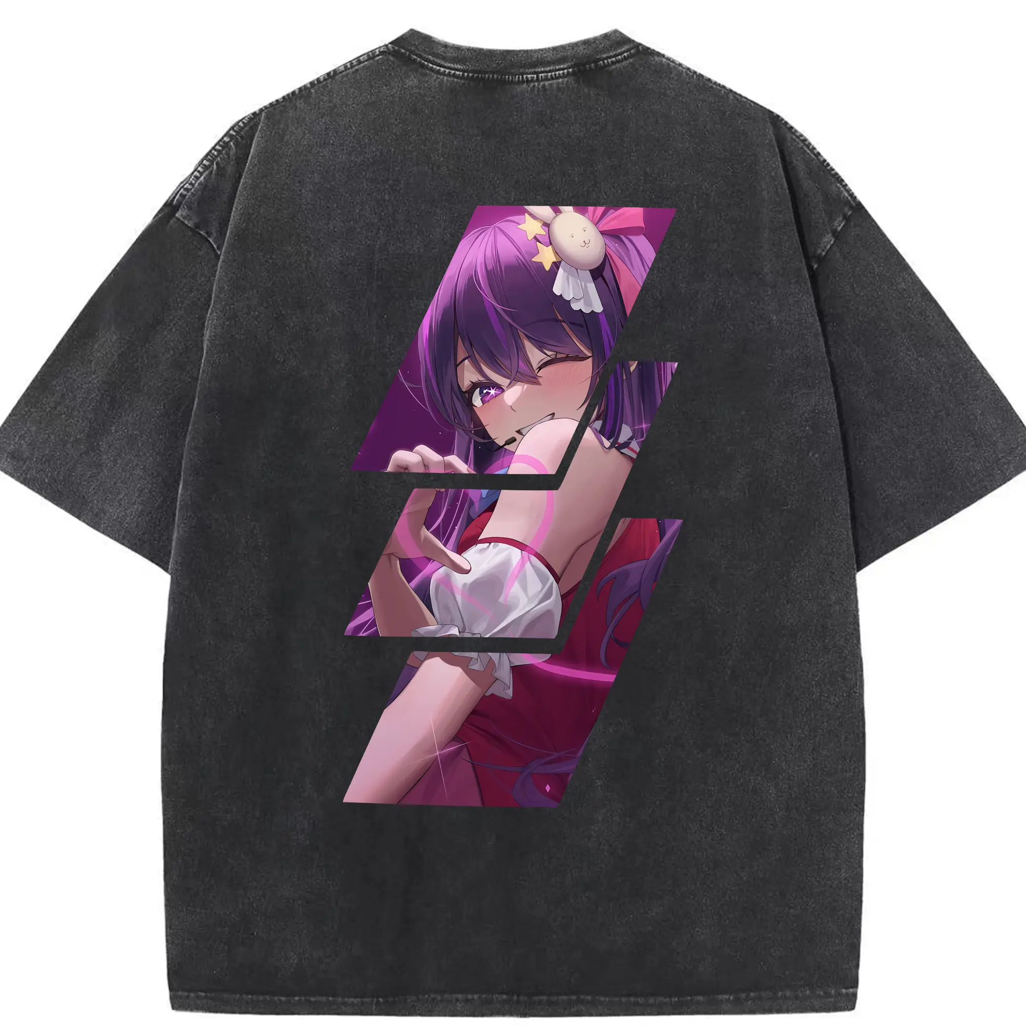 推しの子 グッズ,星野アイ - 綿100％ ヴィンテージ風 半袖Tシャツ ・ 背面プリント ・ 柔らか肌触り ・ 通気性 快適 ・ スポーツ カジュアル 外出用