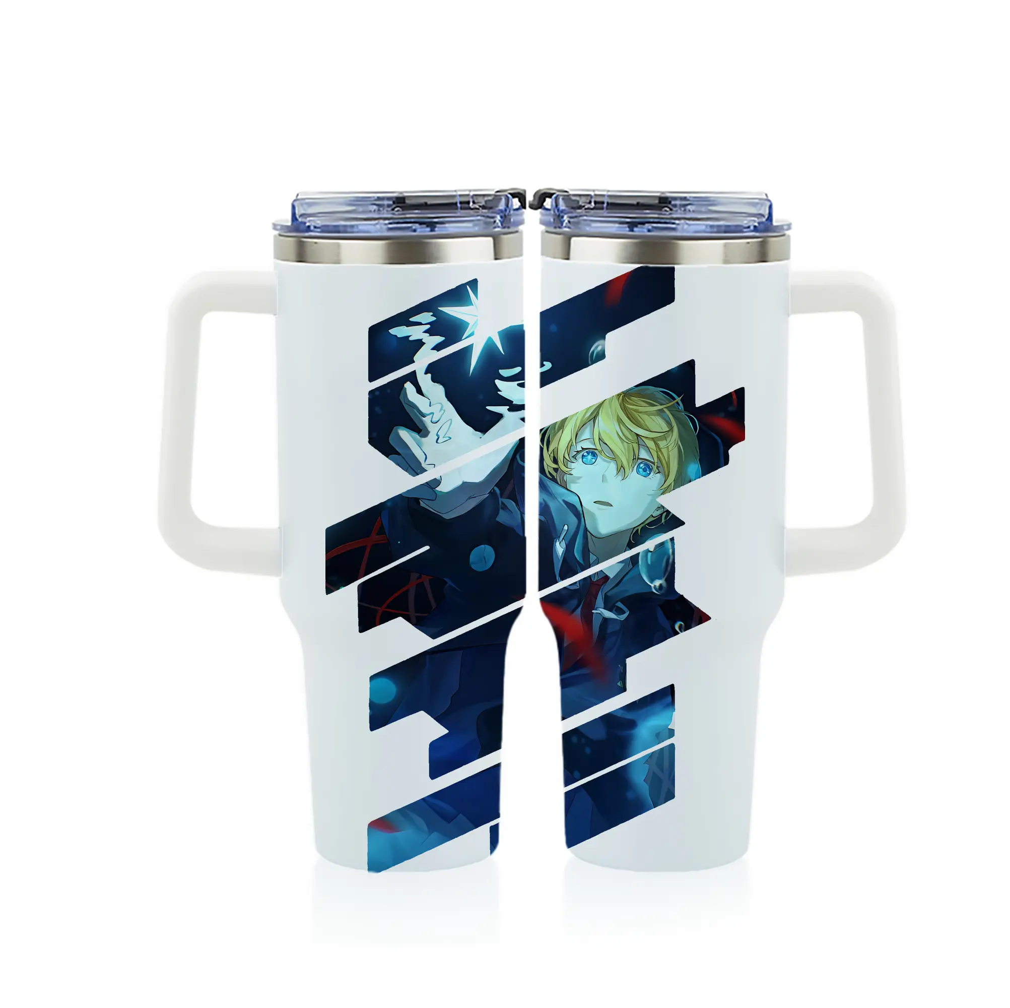 推しの子 グッズ,星野アクア - 1200mL フルプリント車用タンブラー ・ 304ステンレス 内側 ・ 201ステンレス 外側 ・ 保温 保冷 ・ 通勤 ドライブ アウトドア用