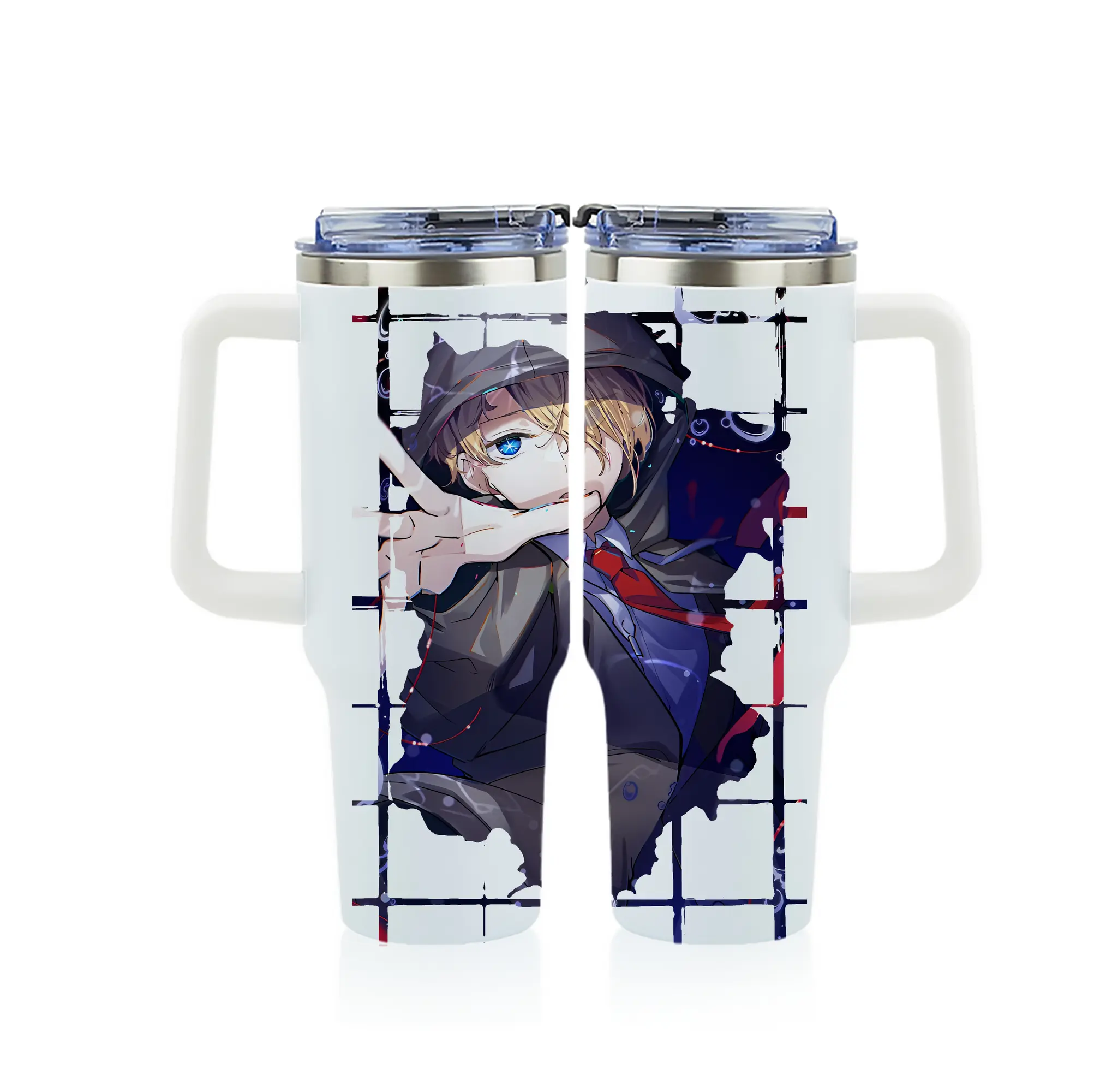 推しの子 グッズ,星野アクア - 1200mL フルプリント車用タンブラー ・ 304ステンレス 内側 ・ 201ステンレス 外側 ・ 保温 保冷 ・ 通勤 ドライブ アウトドア用