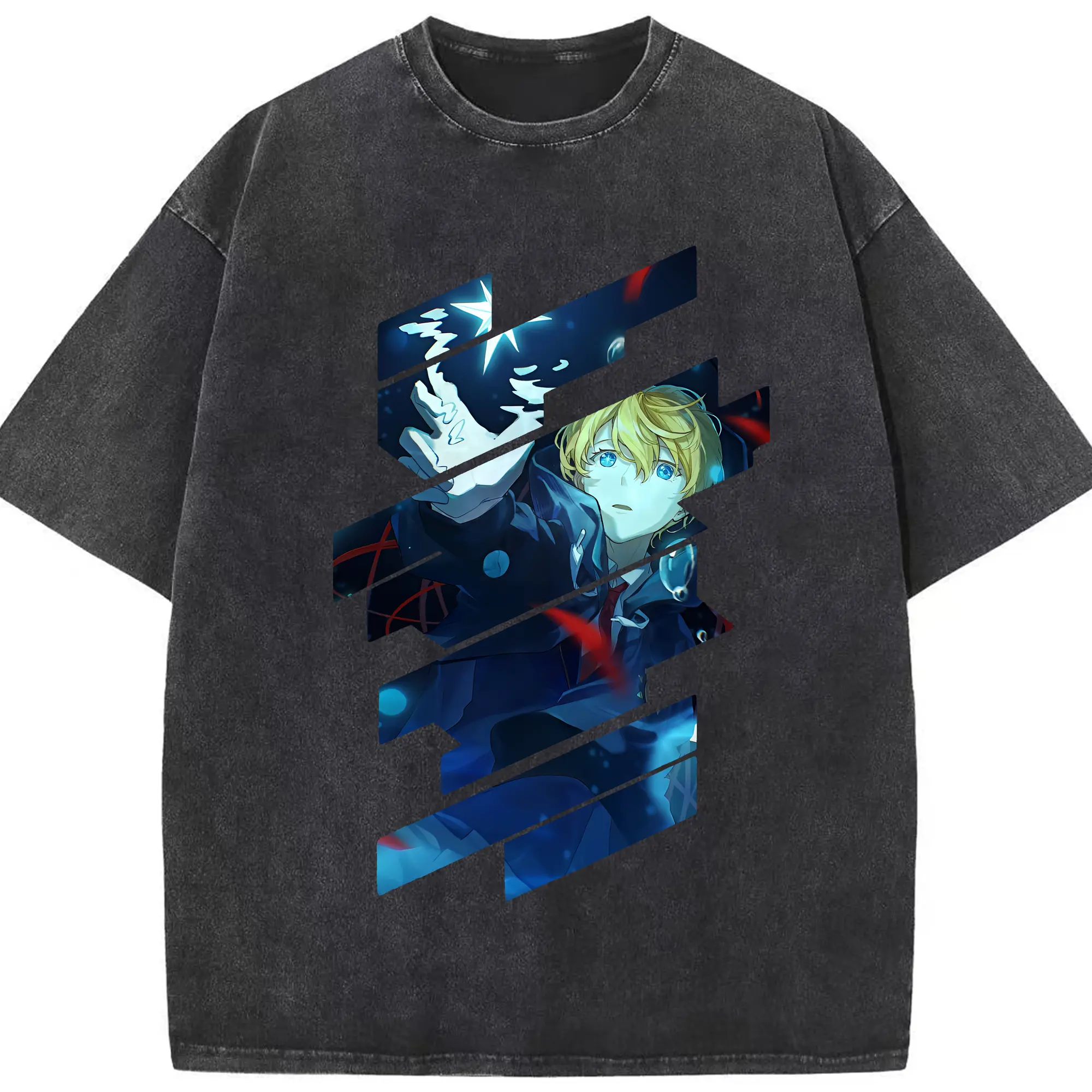 推しの子 グッズ,星野アクア - 綿100％ ヴィンテージ風 半袖Tシャツ ・ フロントプリント ・ 柔らか肌触り ・ 通気性 快適 ・ スポーツ カジュアル 外出用