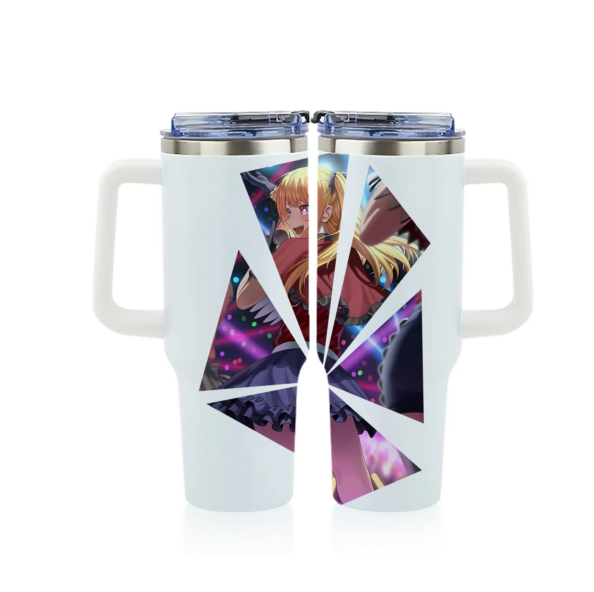 推しの子 グッズ,星野ルビー - 1200mL フルプリント車用タンブラー ・ 304ステンレス 内側 ・ 201ステンレス 外側 ・ 保温 保冷 ・ 通勤 ドライブ アウトドア用