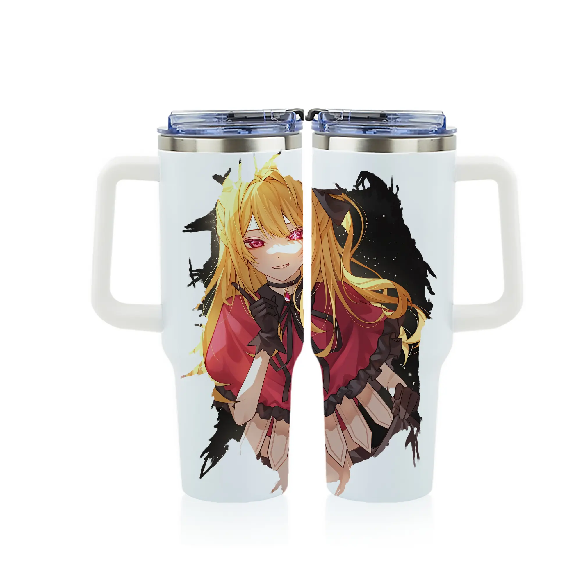 推しの子 グッズ,星野ルビー - 1200mL フルプリント車用タンブラー ・ 304ステンレス 内側 ・ 201ステンレス 外側 ・ 保温 保冷 ・ 通勤 ドライブ アウトドア用