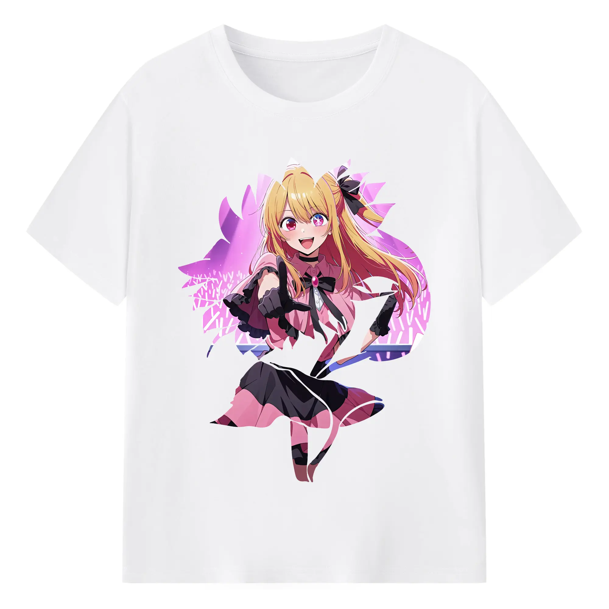 推しの子 グッズ,星野ルビー - 綿100％ 半袖Tシャツ ・ フロントプリント ・ 快適 通気性 ・ 日常使い 散歩 スポーツ用