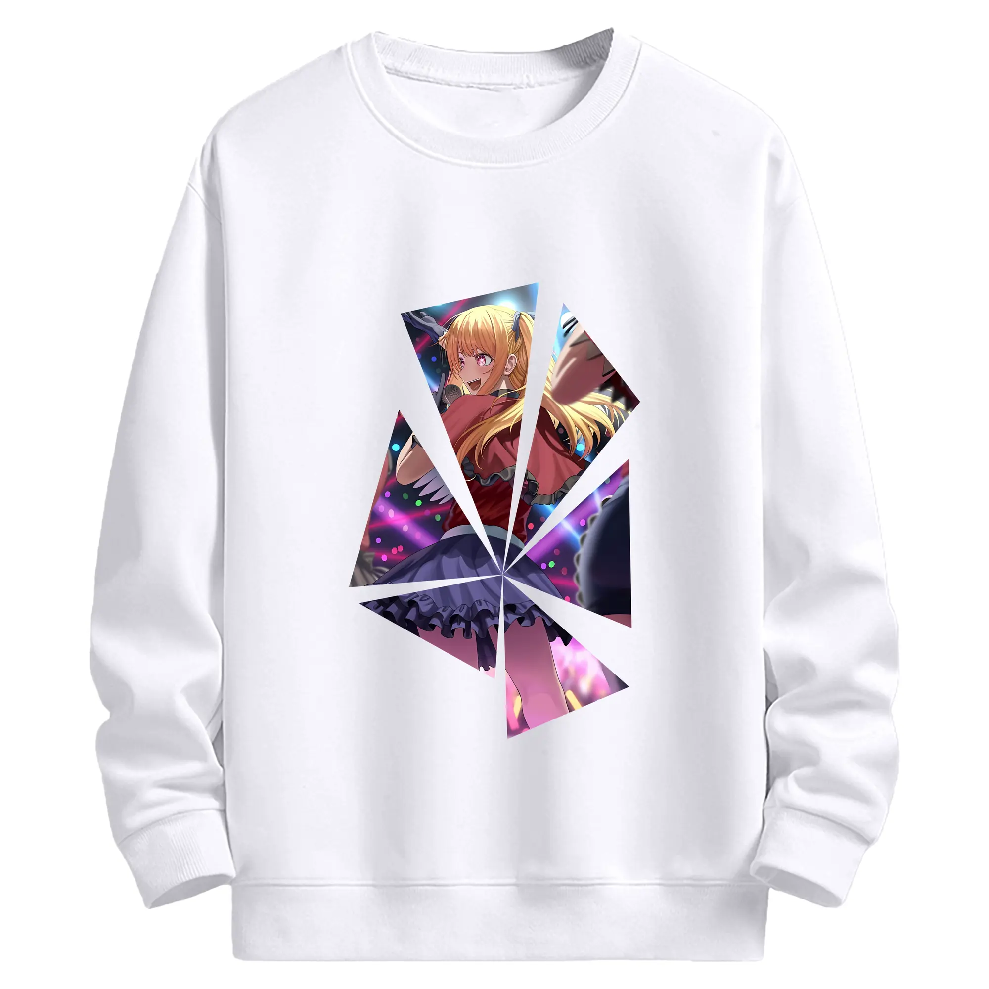 推しの子 グッズ,星野ルビー - 高品質 クルーネック スウェット ・ コットン59％ ポリエステル41％ ・ ユニセックス 長袖 トレーナー ・ カジュアル デイリー スポーツ 散歩用