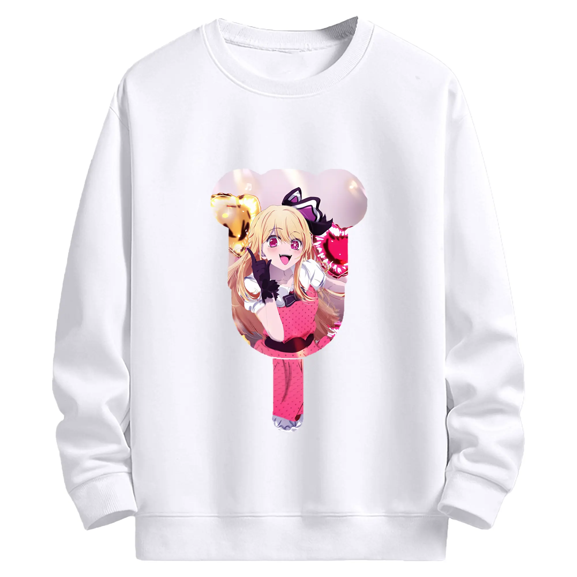 推しの子 グッズ,星野ルビー - 高品質 クルーネック スウェット ・ コットン59％ ポリエステル41％ ・ ユニセックス 長袖 トレーナー ・ カジュアル デイリー スポーツ 散歩用