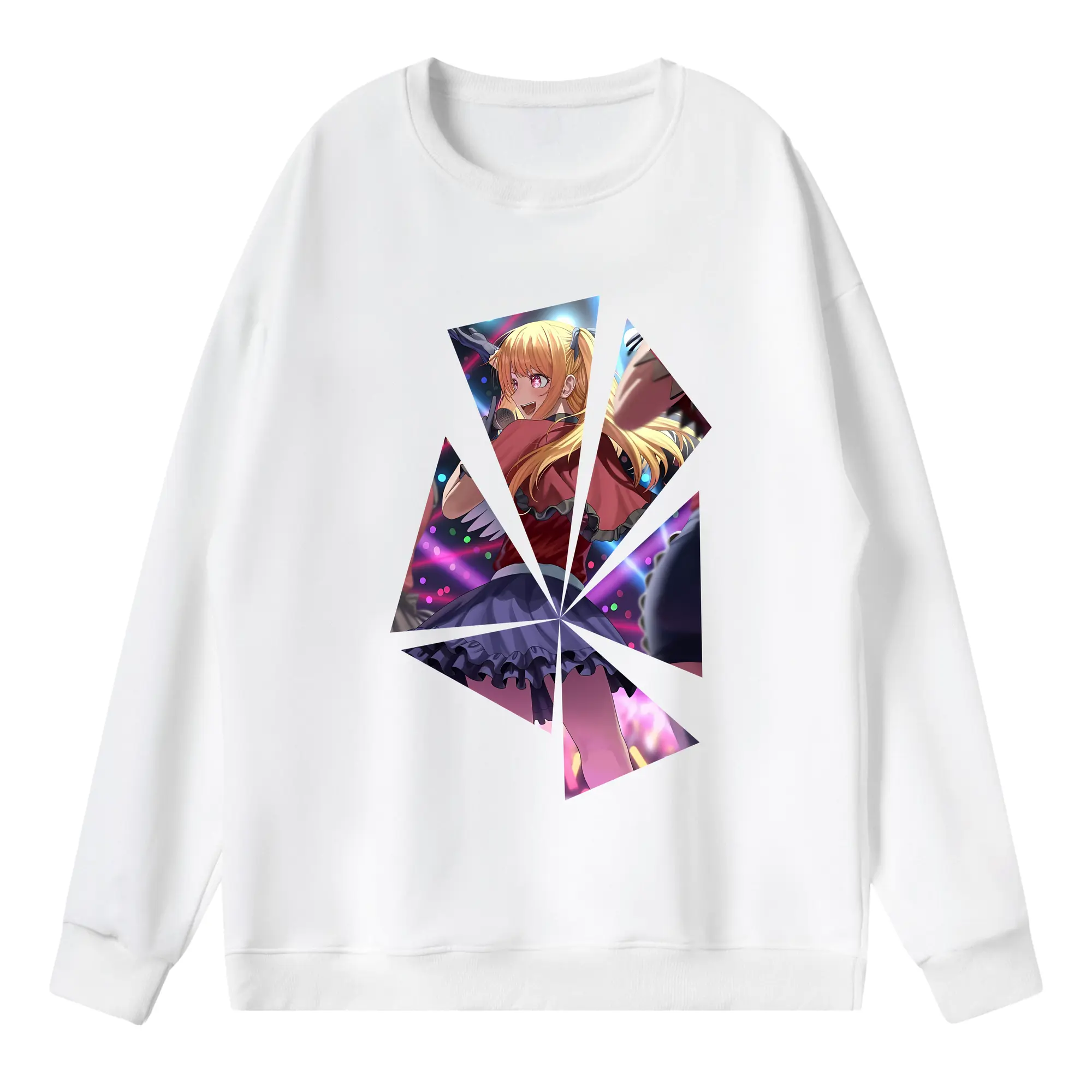 推しの子 グッズ,星野ルビー - 薄手 クルーネック スウェット 裏毛260g · ポリエステル 春秋向け カジュアル 男女兼用 · トレーナー デイリー スポーツ 散歩に最適