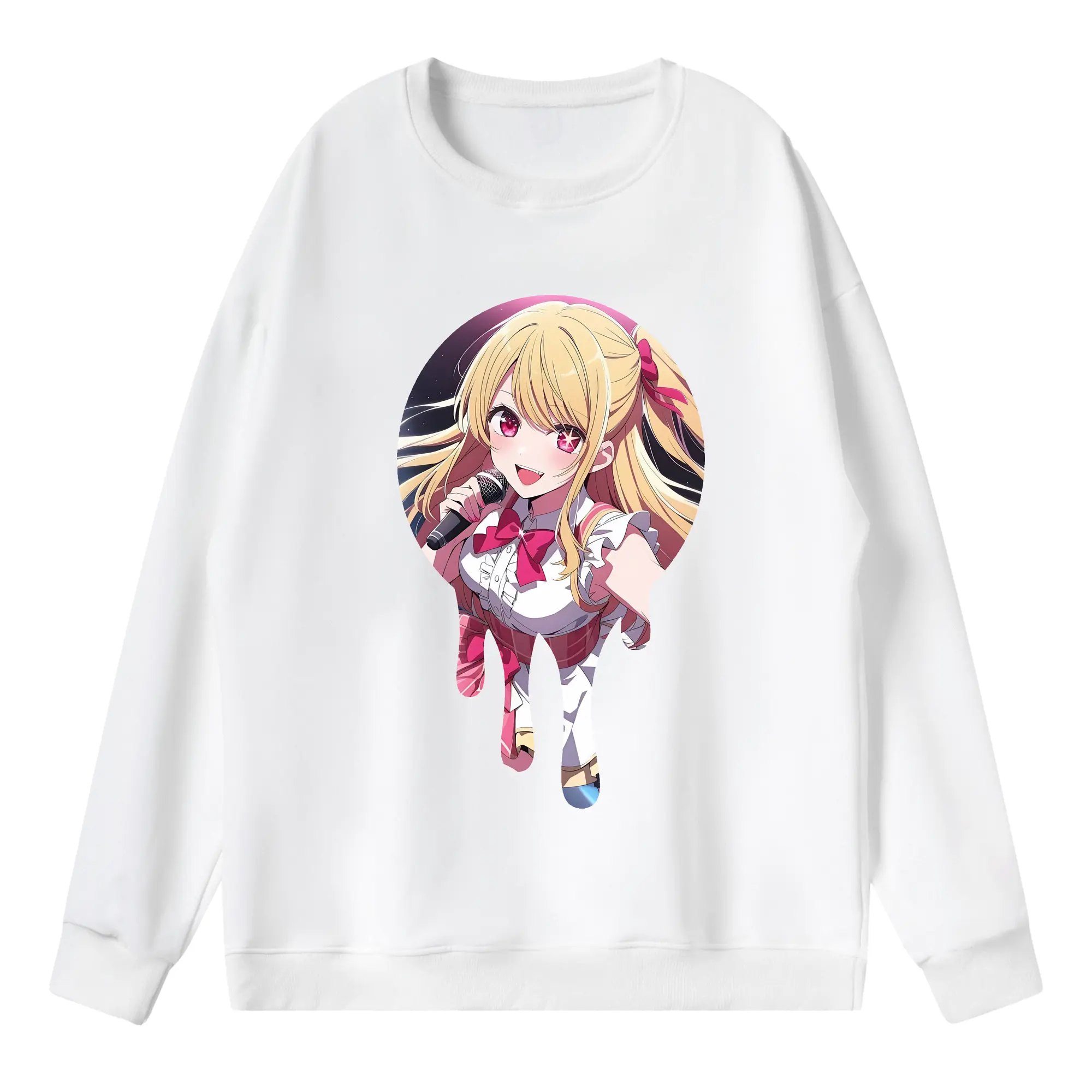 推しの子 グッズ,星野ルビー - 薄手 クルーネック スウェット 裏毛260g · ポリエステル 春秋向け カジュアル 男女兼用 · トレーナー デイリー スポーツ 散歩に最適