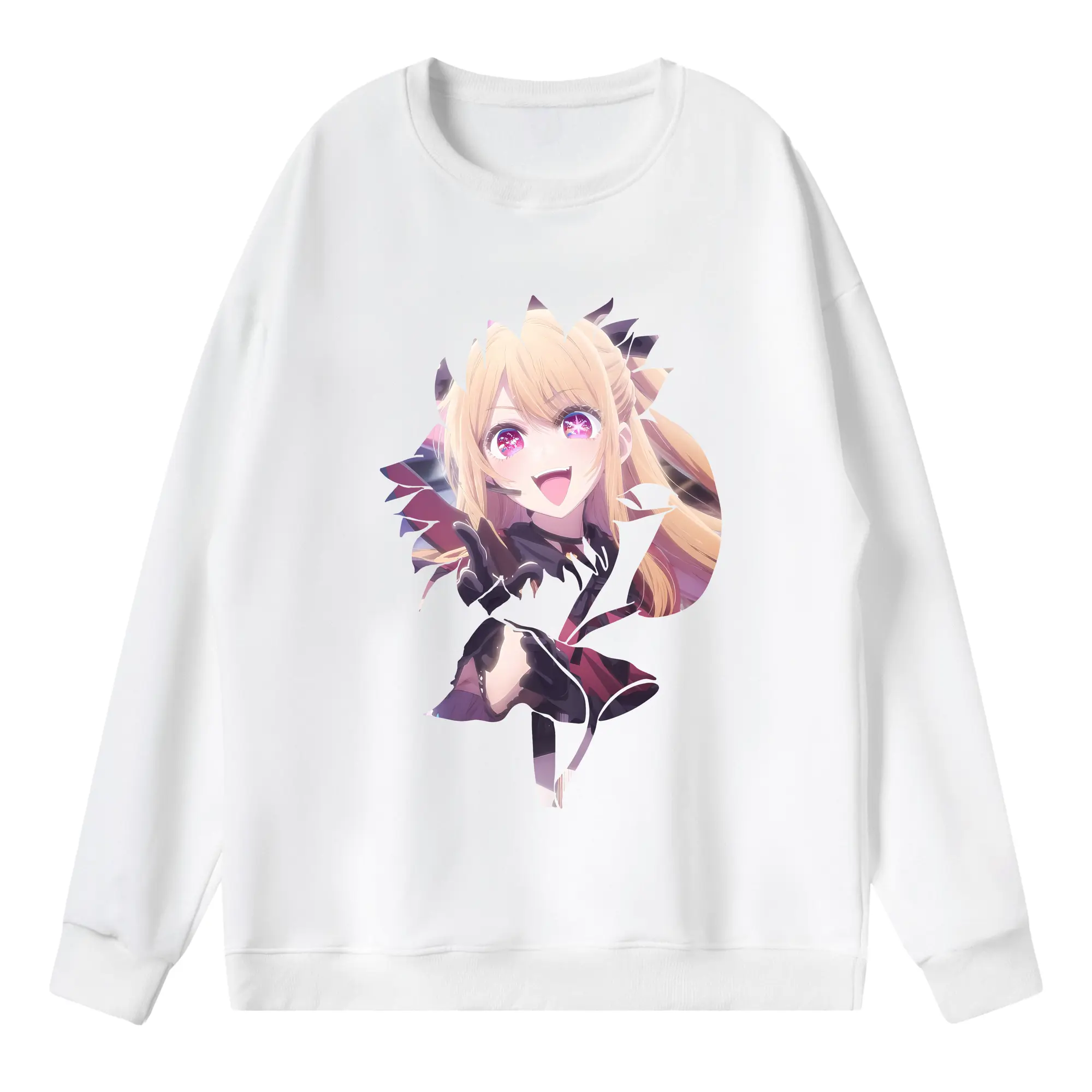 推しの子 グッズ,星野ルビー - 薄手 クルーネック スウェット 裏毛260g · ポリエステル 春秋向け カジュアル 男女兼用 · トレーナー デイリー スポーツ 散歩に最適