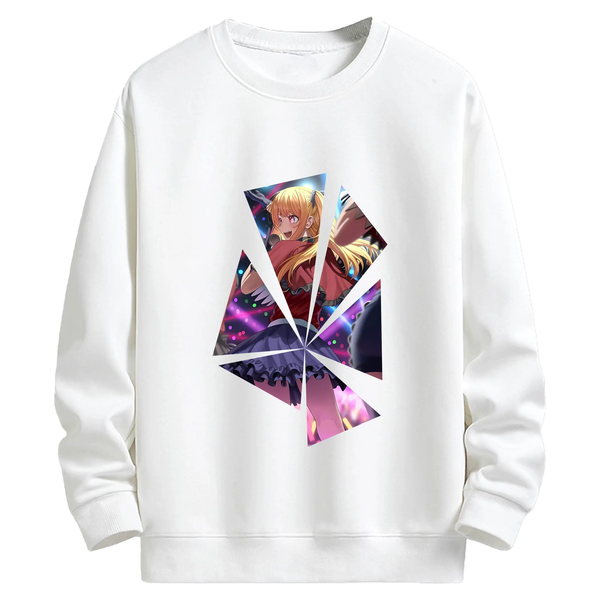 推しの子 グッズ,星野ルビー - キッズ クルーネックスウェットシャツ ・ フロントプリント ・ 綿80％ ポリエステル20％ ・ 快適 通学 スポーツ 日常使い お散歩用