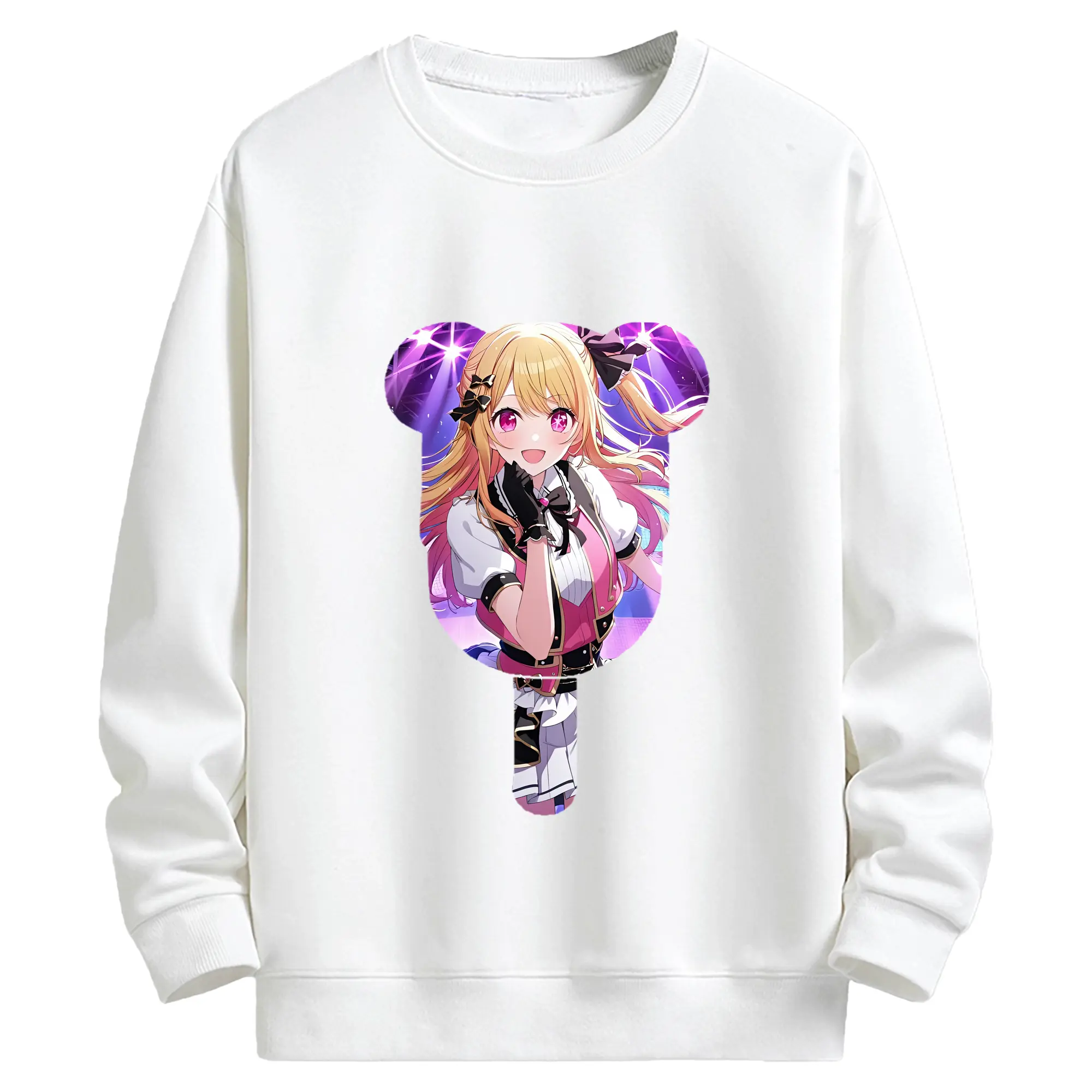 推しの子 グッズ,星野ルビー - キッズ クルーネックスウェットシャツ ・ フロントプリント ・ 綿80％ ポリエステル20％ ・ 快適 通学 スポーツ 日常使い お散歩用