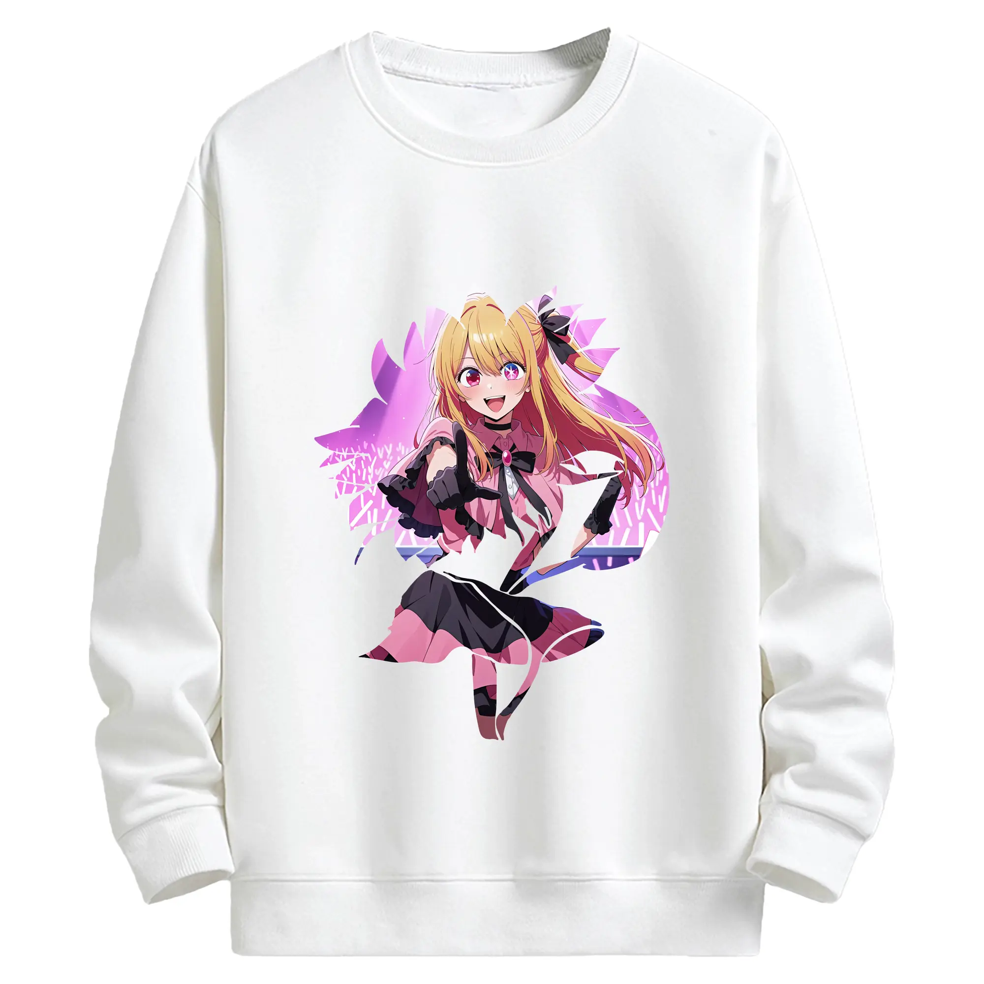 推しの子 グッズ,星野ルビー - キッズ クルーネックスウェットシャツ ・ フロントプリント ・ 綿80％ ポリエステル20％ ・ 快適 通学 スポーツ 日常使い お散歩用