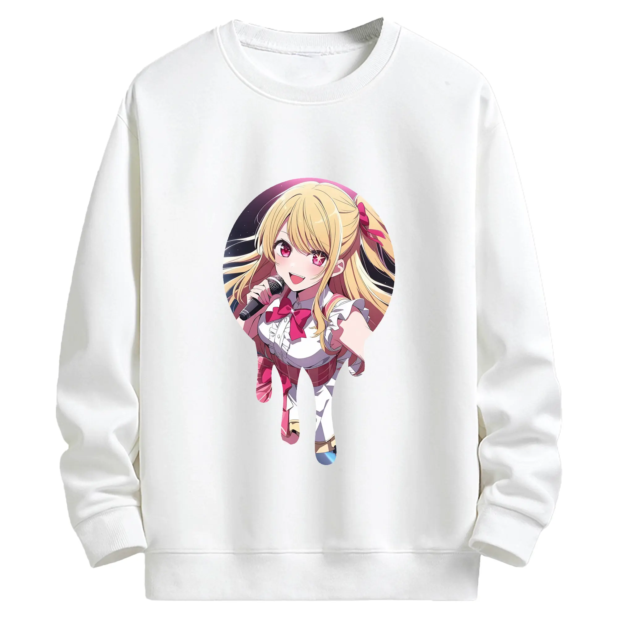 推しの子 グッズ,星野ルビー - キッズ クルーネックスウェットシャツ ・ フロントプリント ・ 綿80％ ポリエステル20％ ・ 快適 通学 スポーツ 日常使い お散歩用