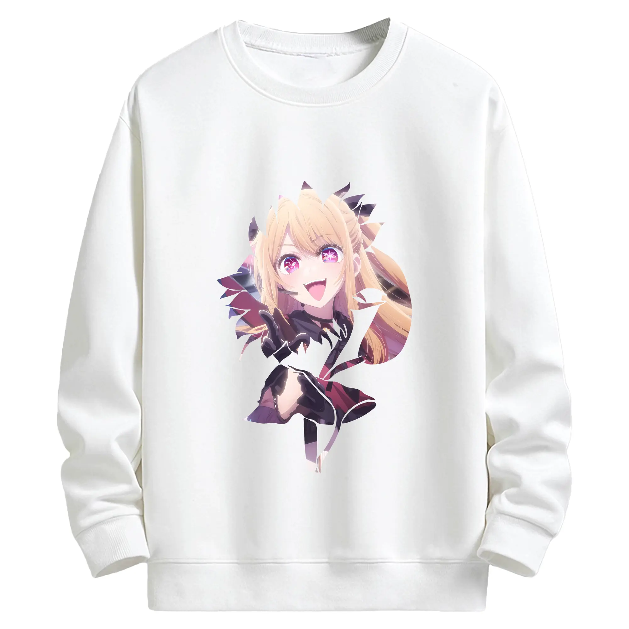 推しの子 グッズ,星野ルビー - キッズ クルーネックスウェットシャツ ・ フロントプリント ・ 綿80％ ポリエステル20％ ・ 快適 通学 スポーツ 日常使い お散歩用