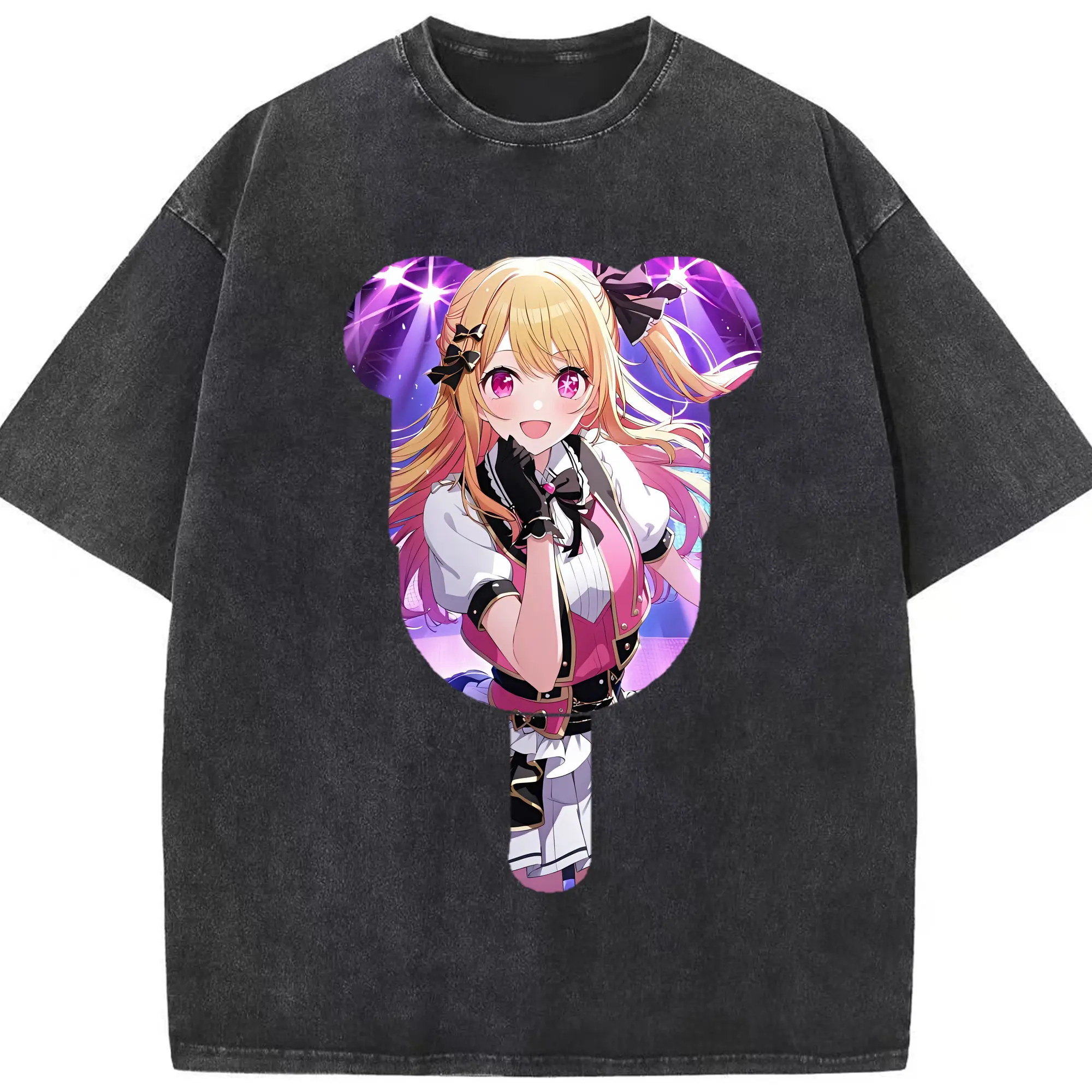 推しの子 グッズ,星野ルビー - 綿100％ ヴィンテージ風 半袖Tシャツ ・ フロントプリント ・ 柔らか肌触り ・ 通気性 快適 ・ スポーツ カジュアル 外出用