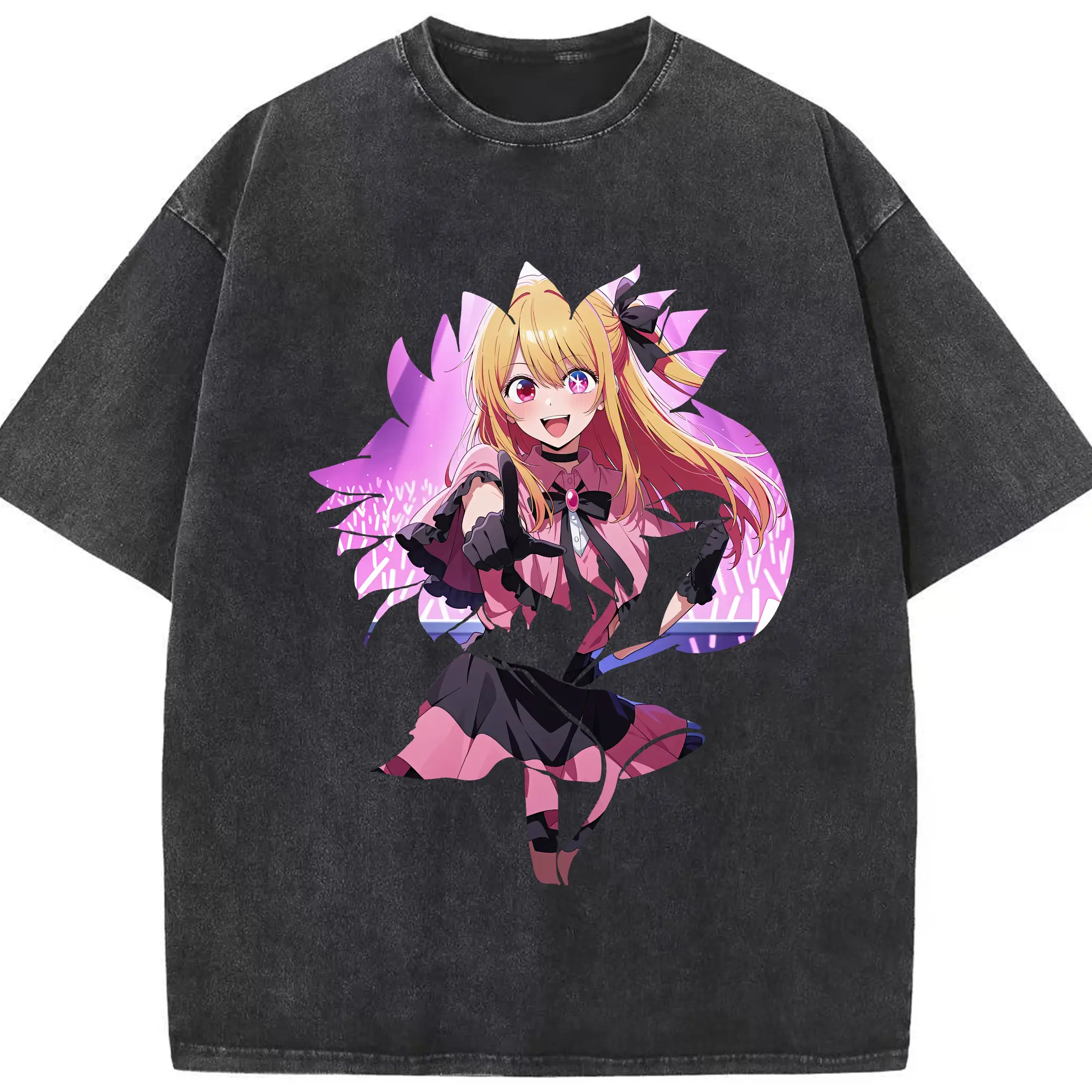 推しの子 グッズ,星野ルビー - 綿100％ ヴィンテージ風 半袖Tシャツ ・ フロントプリント ・ 柔らか肌触り ・ 通気性 快適 ・ スポーツ カジュアル 外出用