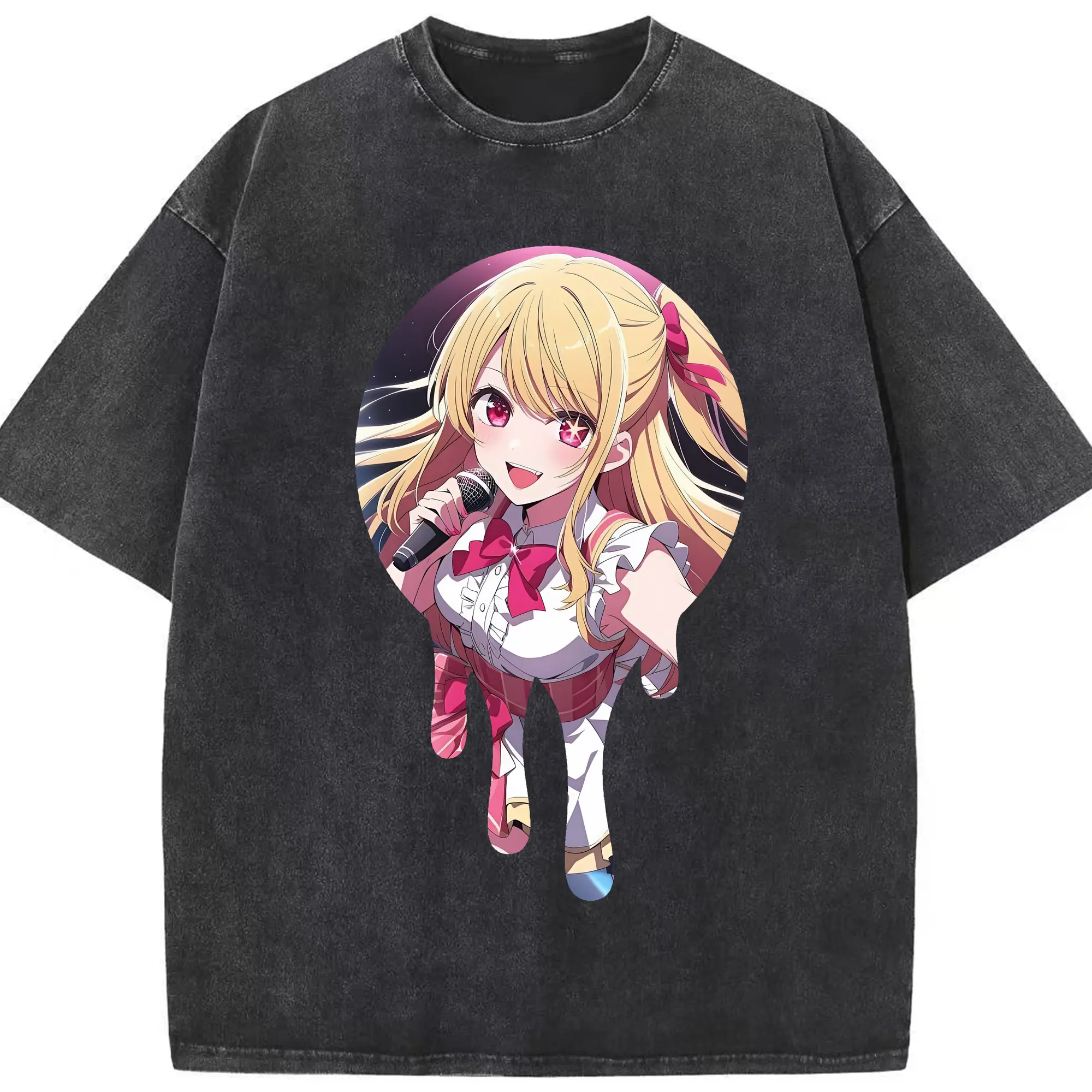 推しの子 グッズ,星野ルビー - 綿100％ ヴィンテージ風 半袖Tシャツ ・ フロントプリント ・ 柔らか肌触り ・ 通気性 快適 ・ スポーツ カジュアル 外出用