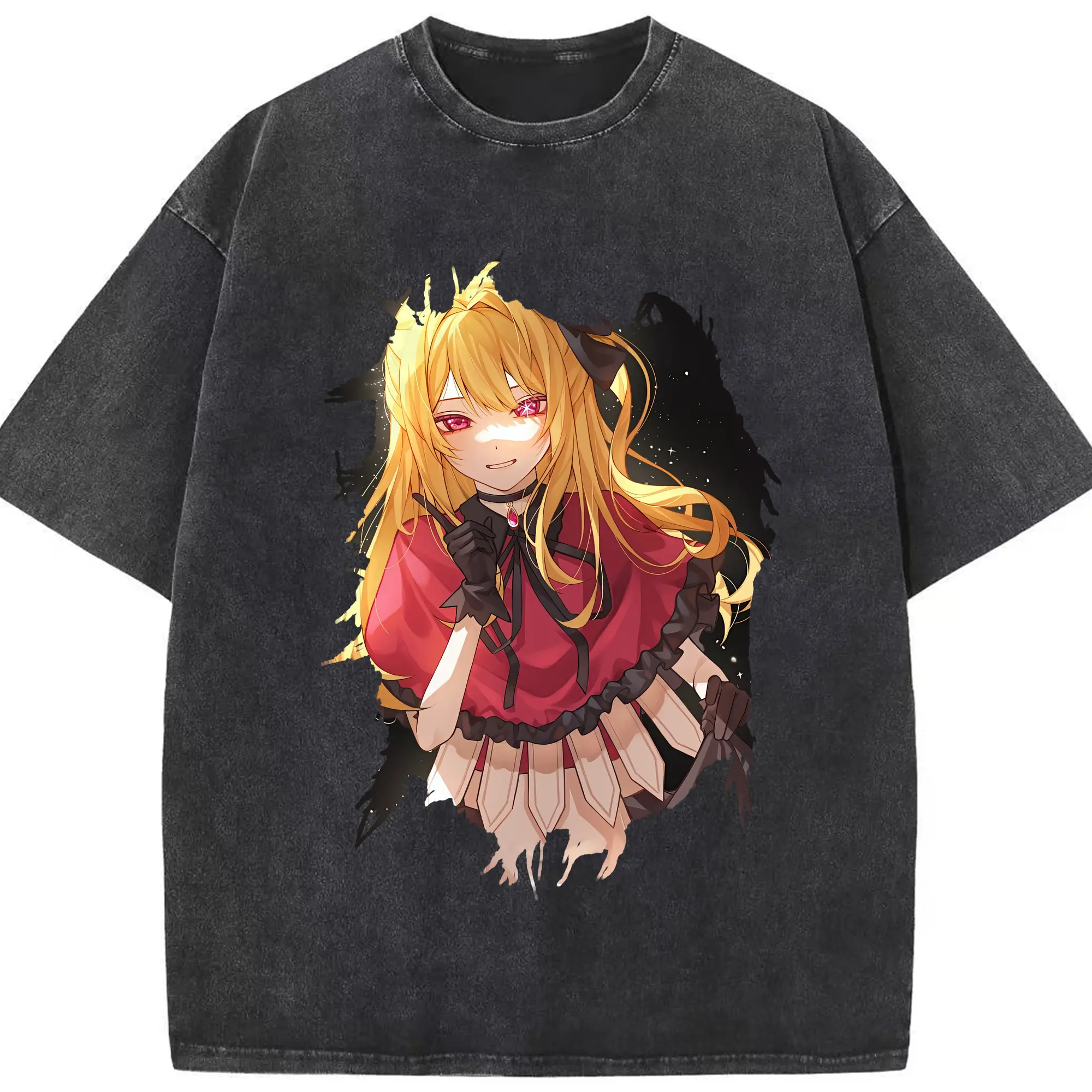 推しの子 グッズ,星野ルビー - 綿100％ ヴィンテージ風 半袖Tシャツ ・ フロントプリント ・ 柔らか肌触り ・ 通気性 快適 ・ スポーツ カジュアル 外出用
