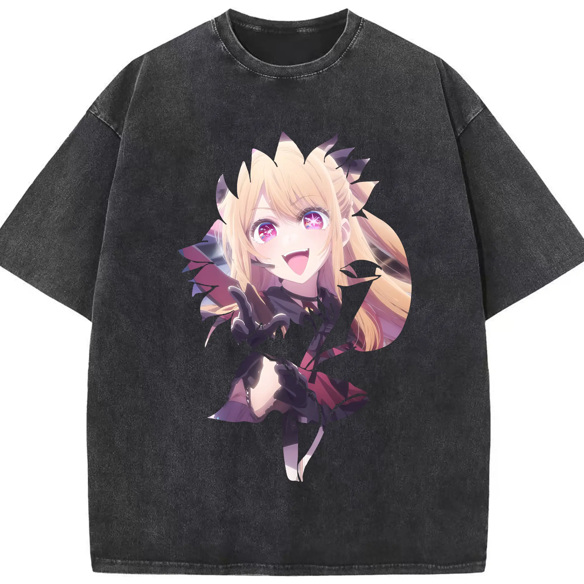 推しの子 グッズ,星野ルビー - 綿100％ ヴィンテージ風 半袖Tシャツ ・ フロントプリント ・ 柔らか肌触り ・ 通気性 快適 ・ スポーツ カジュアル 外出用