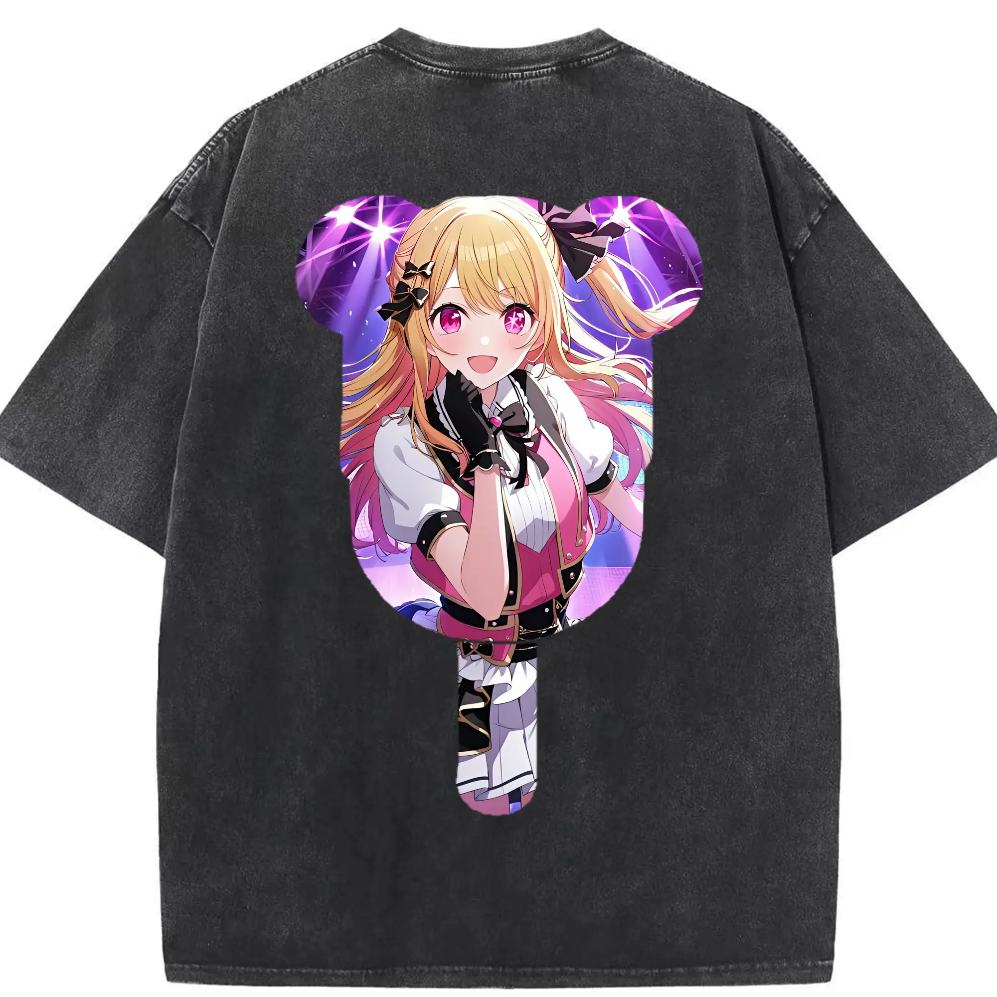 推しの子 グッズ,星野ルビー - 綿100％ ヴィンテージ風 半袖Tシャツ ・ 背面プリント ・ 柔らか肌触り ・ 通気性 快適 ・ スポーツ カジュアル 外出用